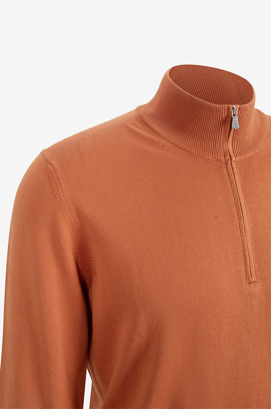 Pull à col montant zippé en coton