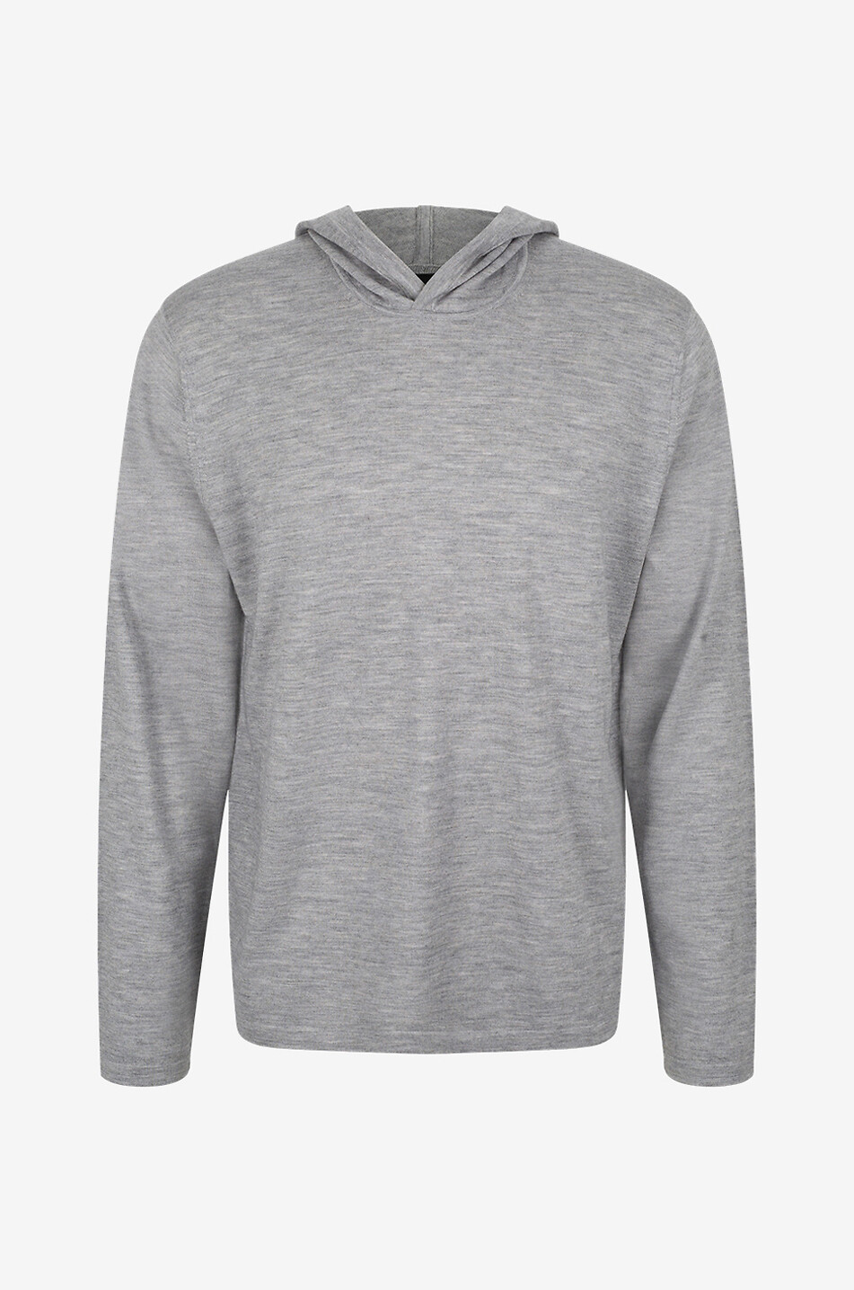 Featherweight hooded knit sweat-shirt in cotton and cashmere