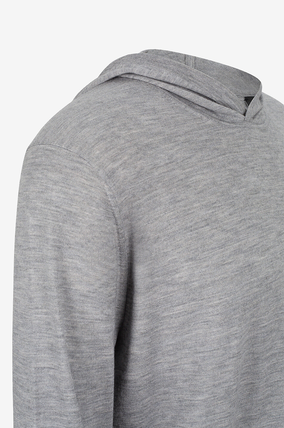 Featherweight hooded knit sweat-shirt in cotton and cashmere