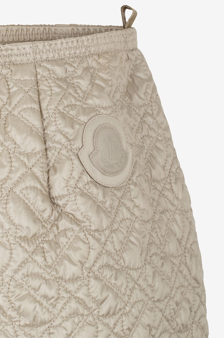 MONCLER Logo patterned quilted technical twill pencil skirt Women BEIGE 3