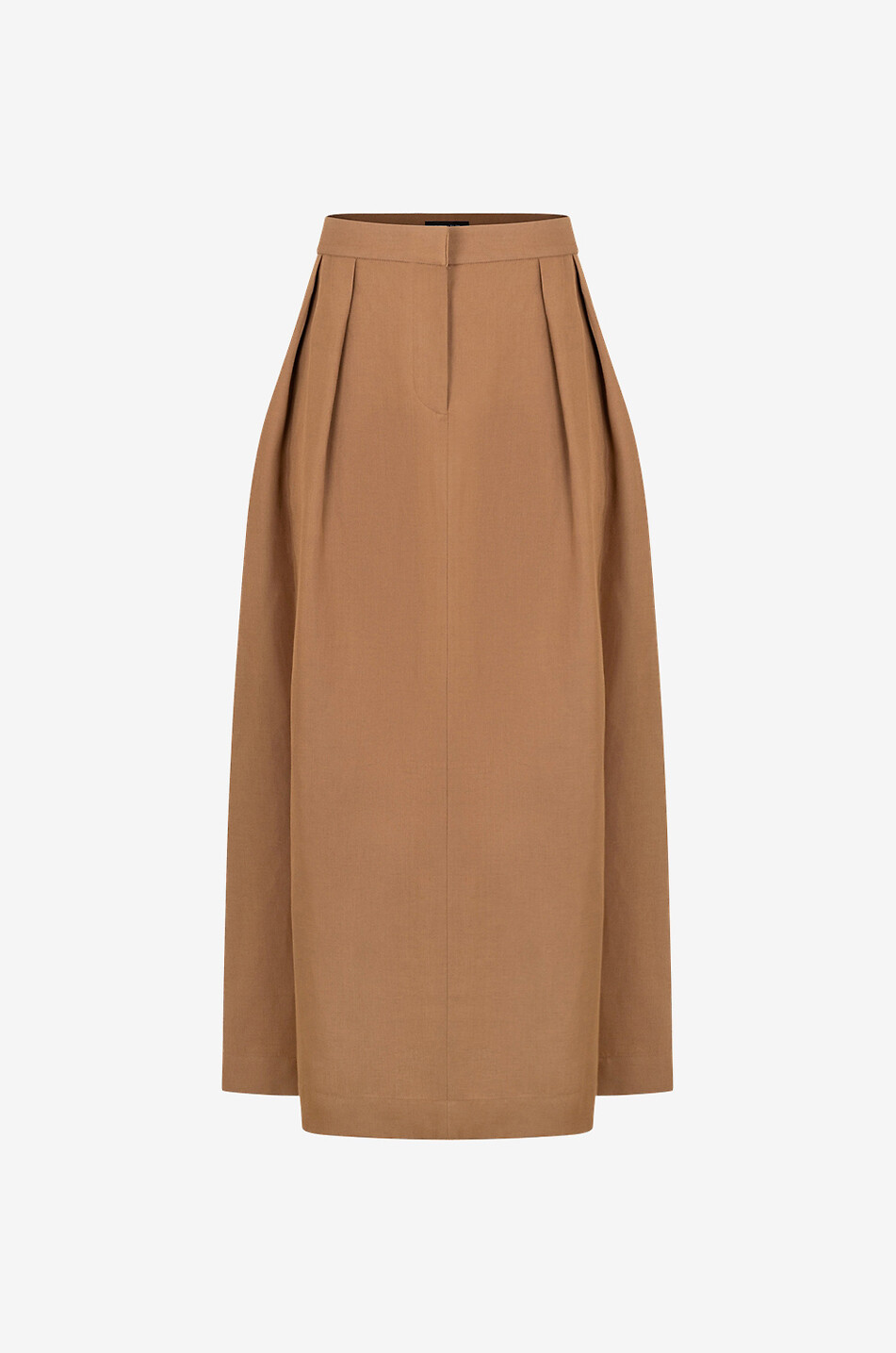 Jupe midi à pinces en gabardine fluide