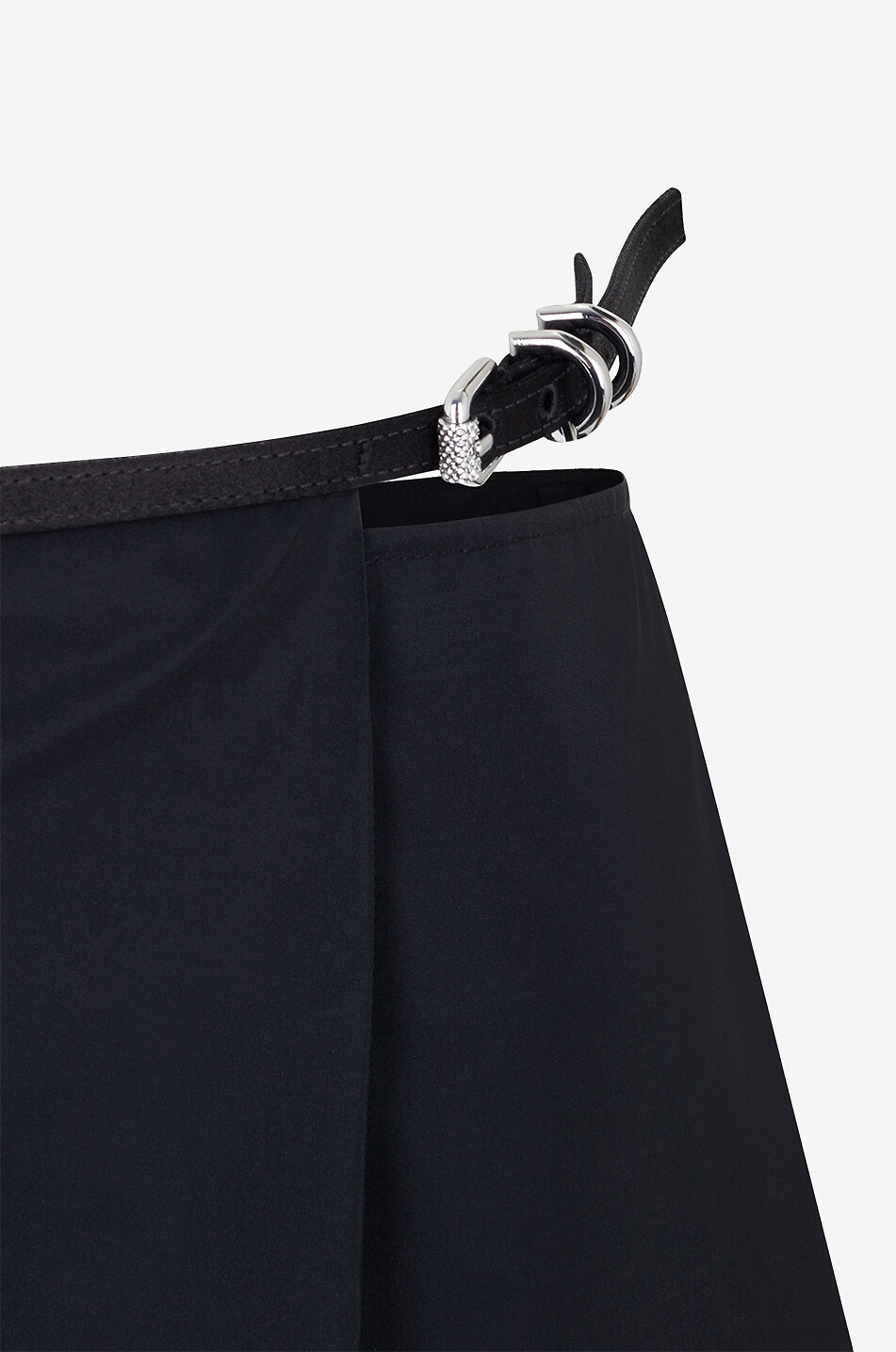 GIVENCHY Voyou belt detail wrap skirt in taffeta Women BLACK 3
