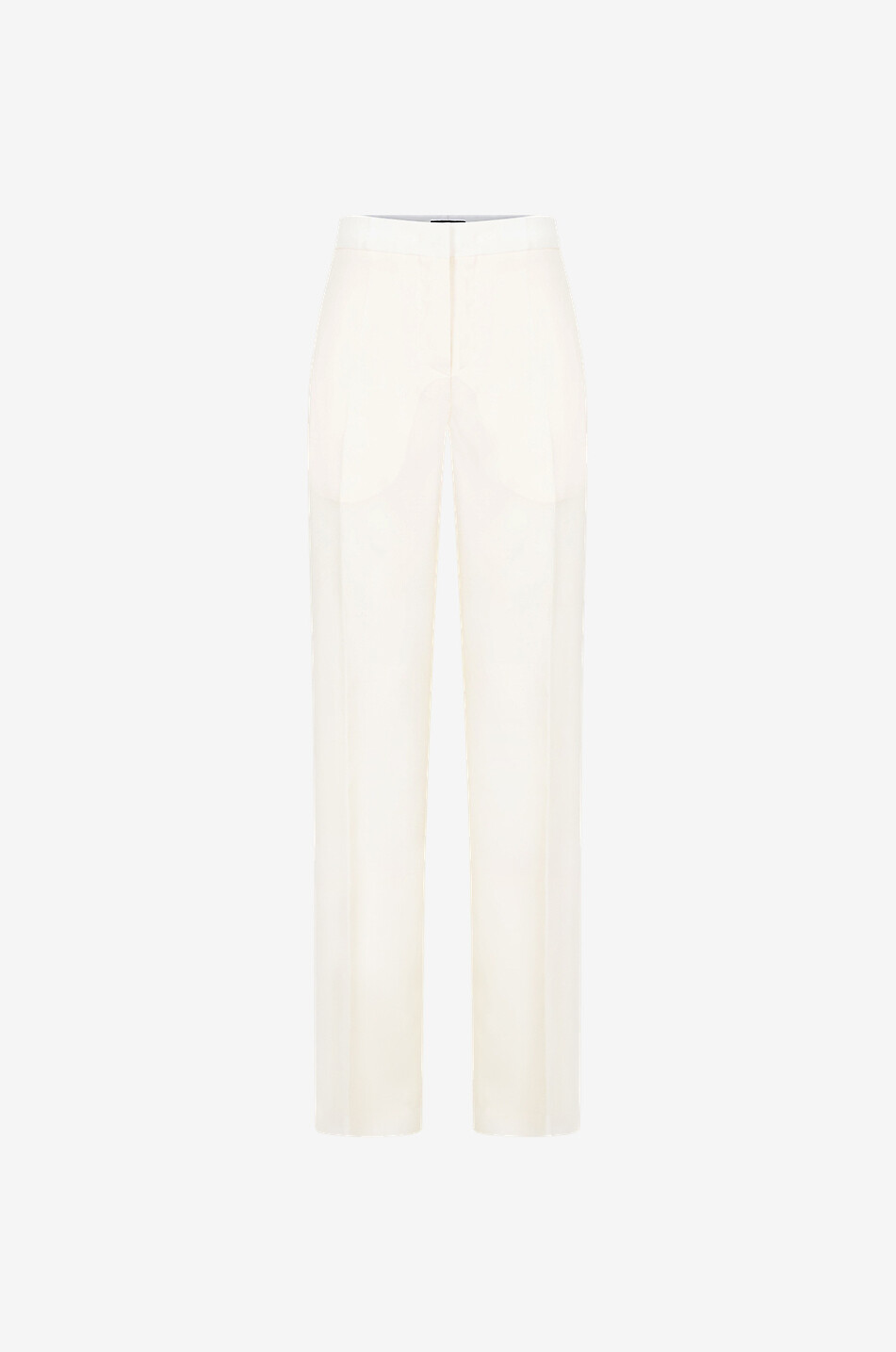 Fluid wide-leg high-rise trousers in wool and silk