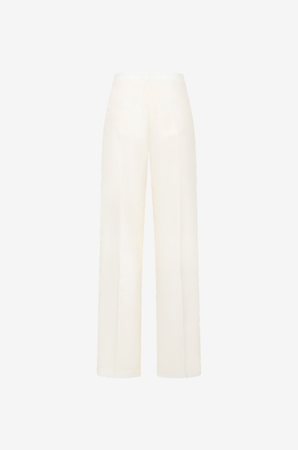 Pantalon large taille haute fluide en laine et soie