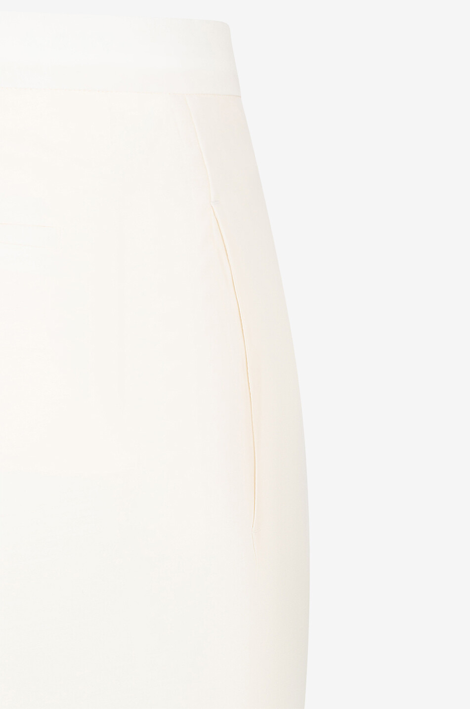 Pantalon large taille haute fluide en laine et soie