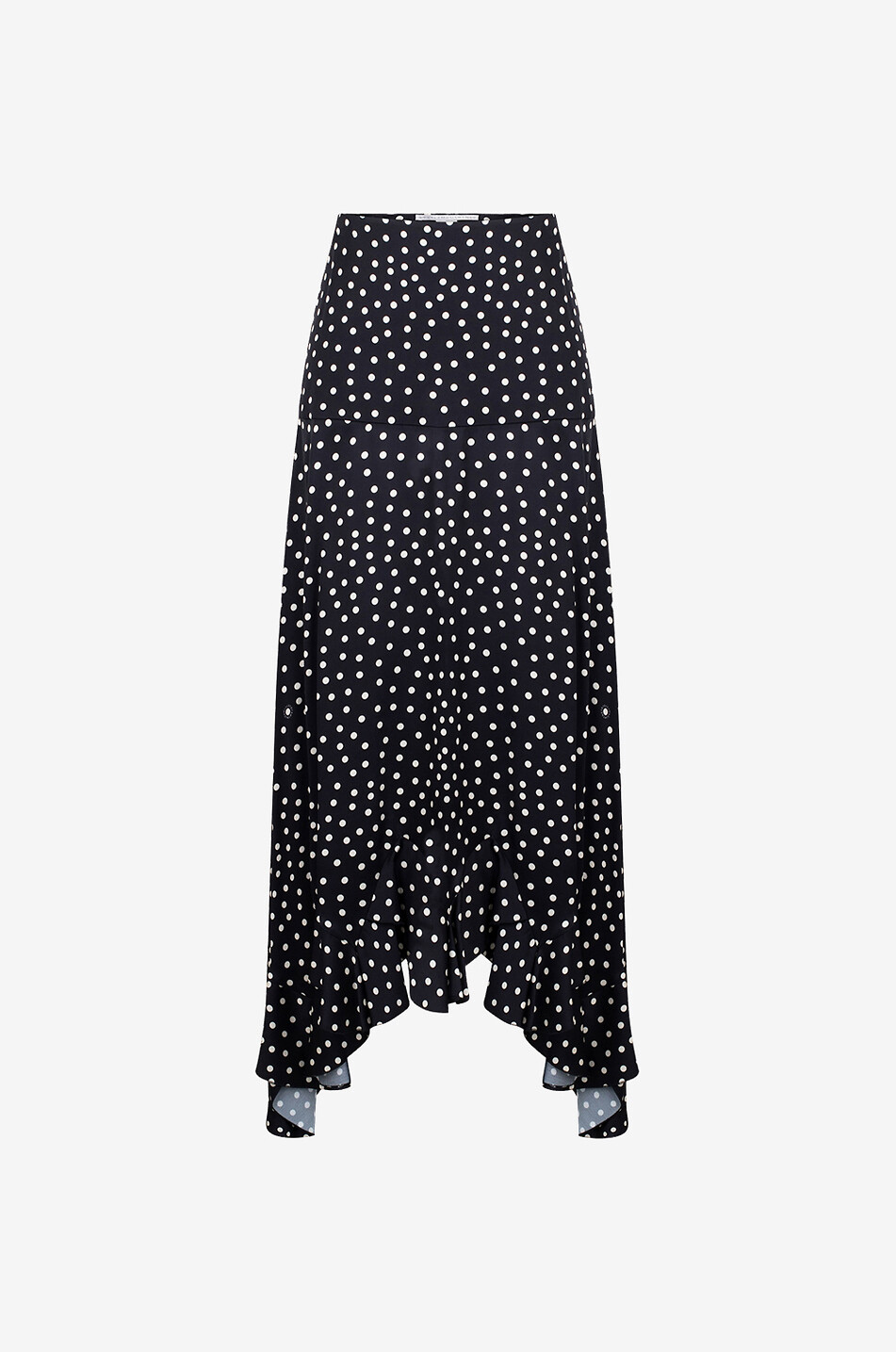 Asymmetrischer Maxirock mit Tupfen