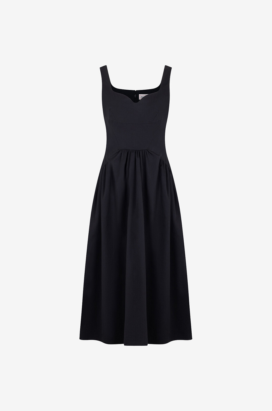 Ausgestelltes Midi-Trägerkleid mit Herzausschnitt