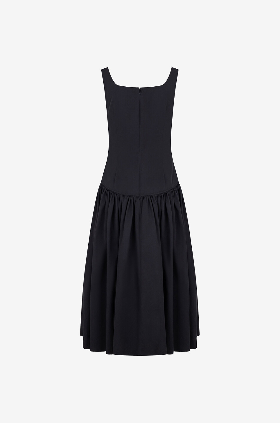 Ausgestelltes Midi-Trägerkleid mit Herzausschnitt