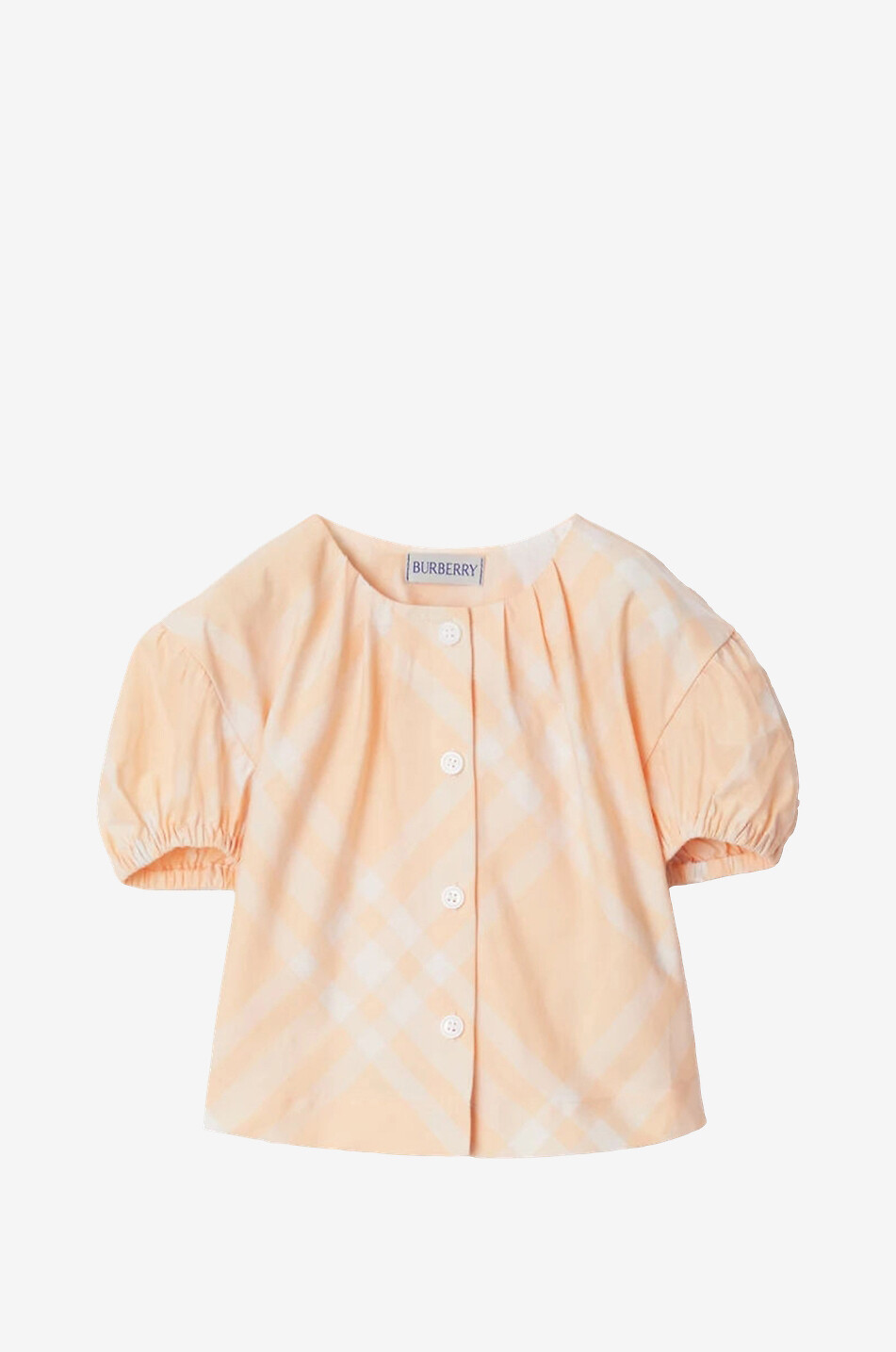 BURBERRY Seasonal Check Pastel Peach baby cotton blouse Baby LIGHT ORANGE 1