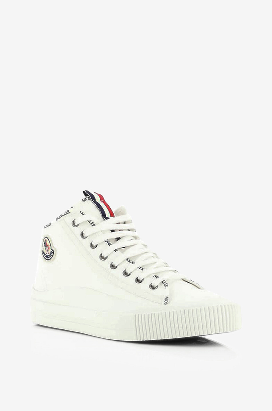MONCLER Baskets montantes à lacets en toile Lissex Homme BLANC 1