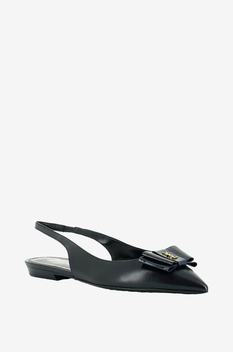 SAINT LAURENT PARIS Ballerines pointues en cuir à bride arrière Anais 10 Femme NOIR 1