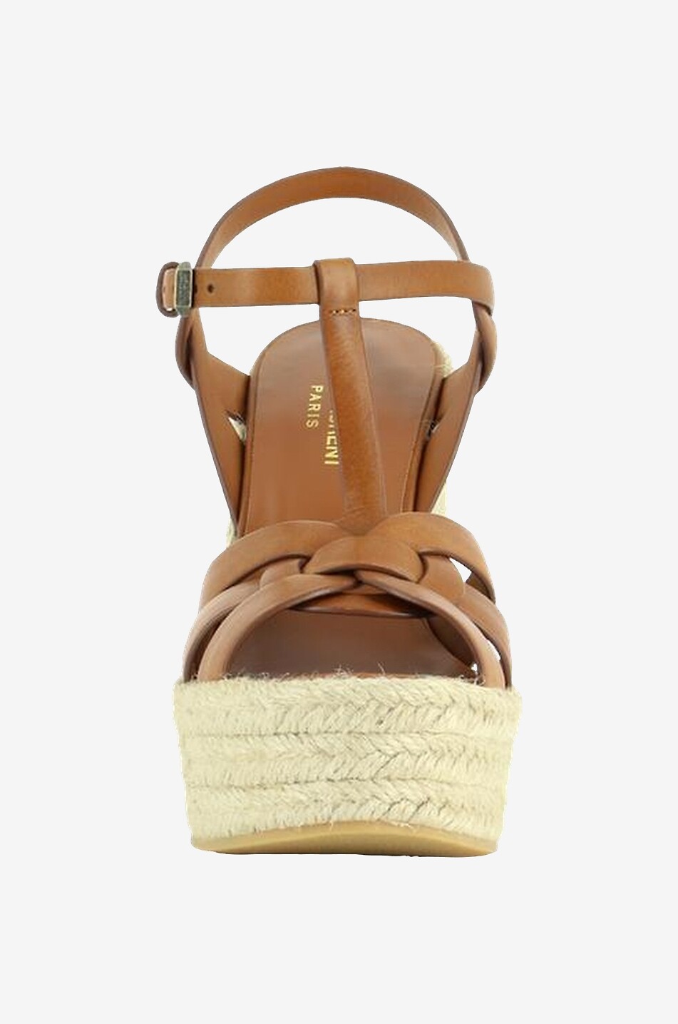 Tribute 85 open leather wedge espadrilles