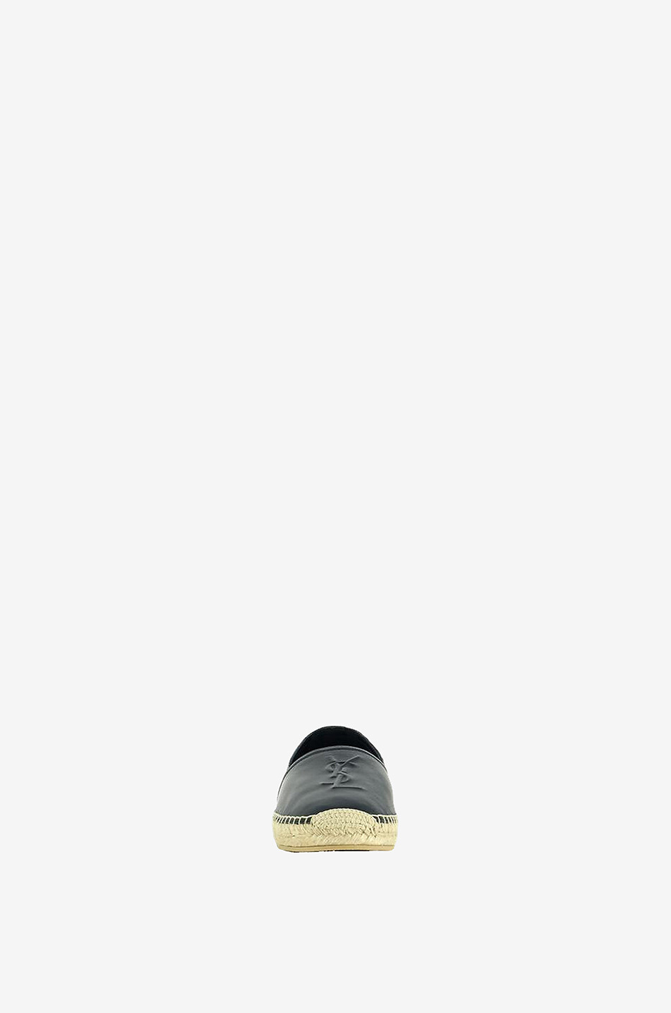 SAINT LAURENT PARIS Espadrilles en cuir nappa Monogram Femme NOIR 2