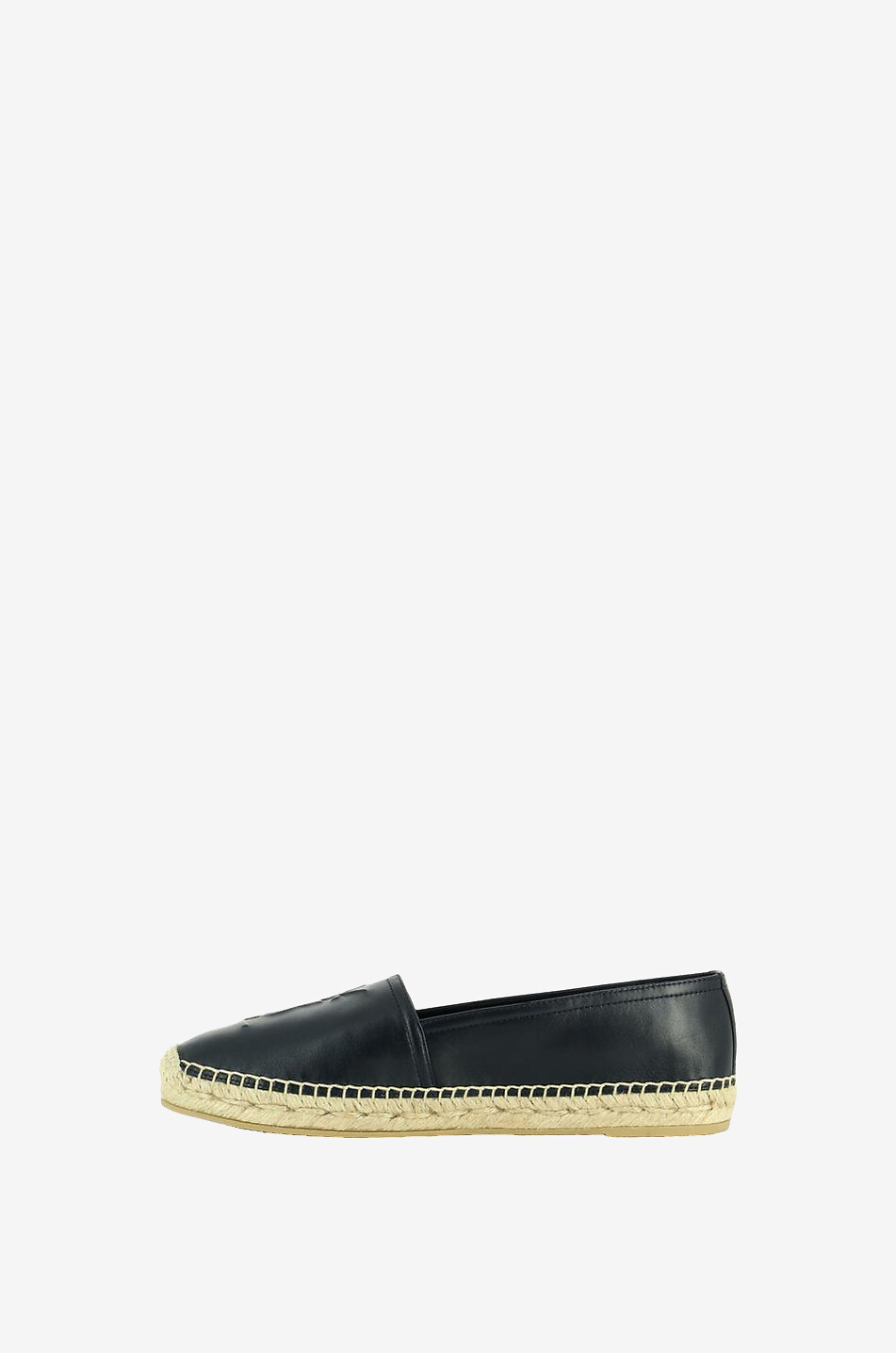 SAINT LAURENT PARIS Espadrilles en cuir nappa Monogram Femme NOIR 4