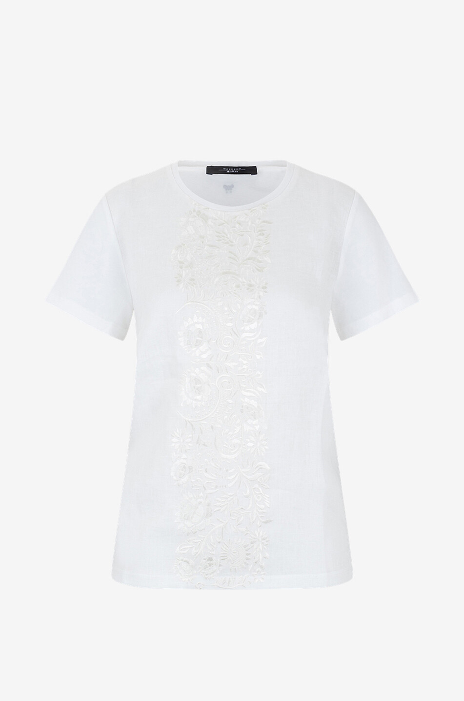 WEEKEND MAX MARA Magno bi-material short-sleeved T-shirt Women WHITE 1