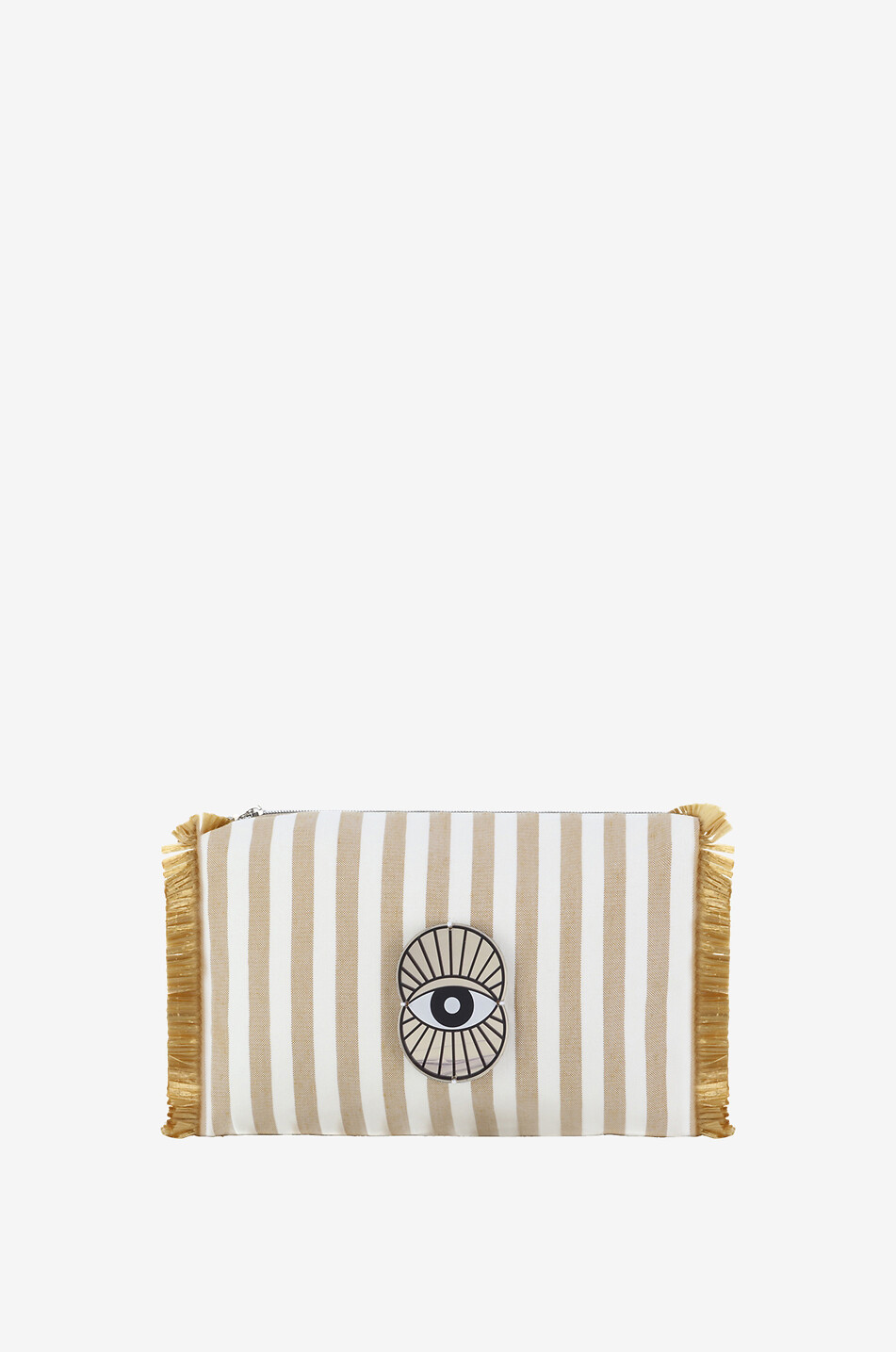 Melissa Beach striped sun-adorned toiletry bag
