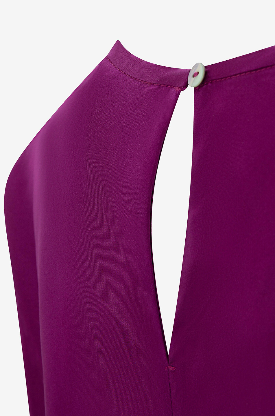 Blouse à col rond et manches longues en soie habotai