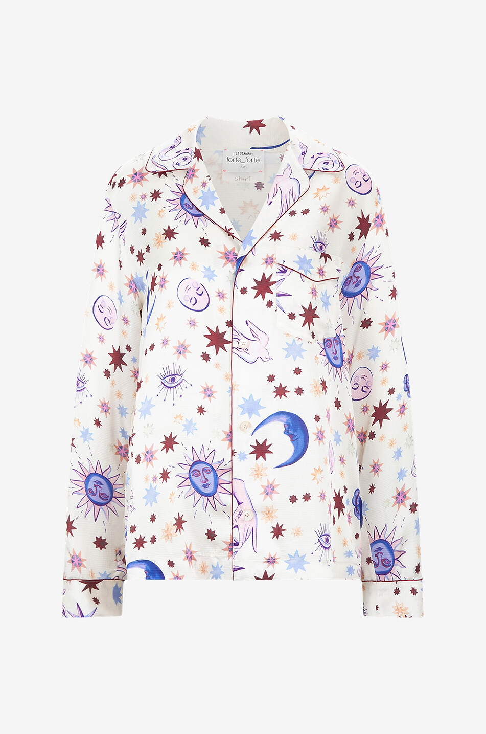 Satinhemd mit langen Ärmeln und Love Alchemy-Print