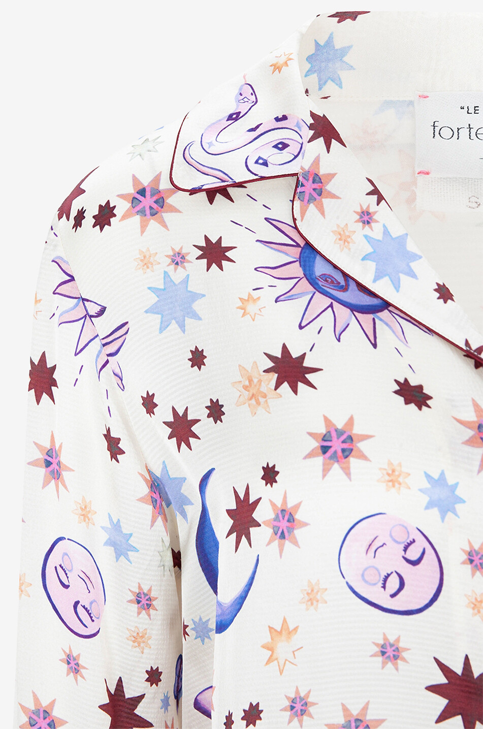 FORTE FORTE Satinhemd mit langen Ärmeln und Love Alchemy-Print Damen BUNT 3