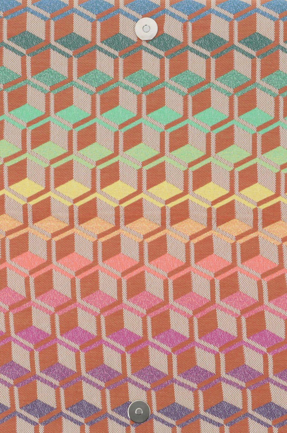 Amara Rainbow geometric pattern and eye adorned clutch