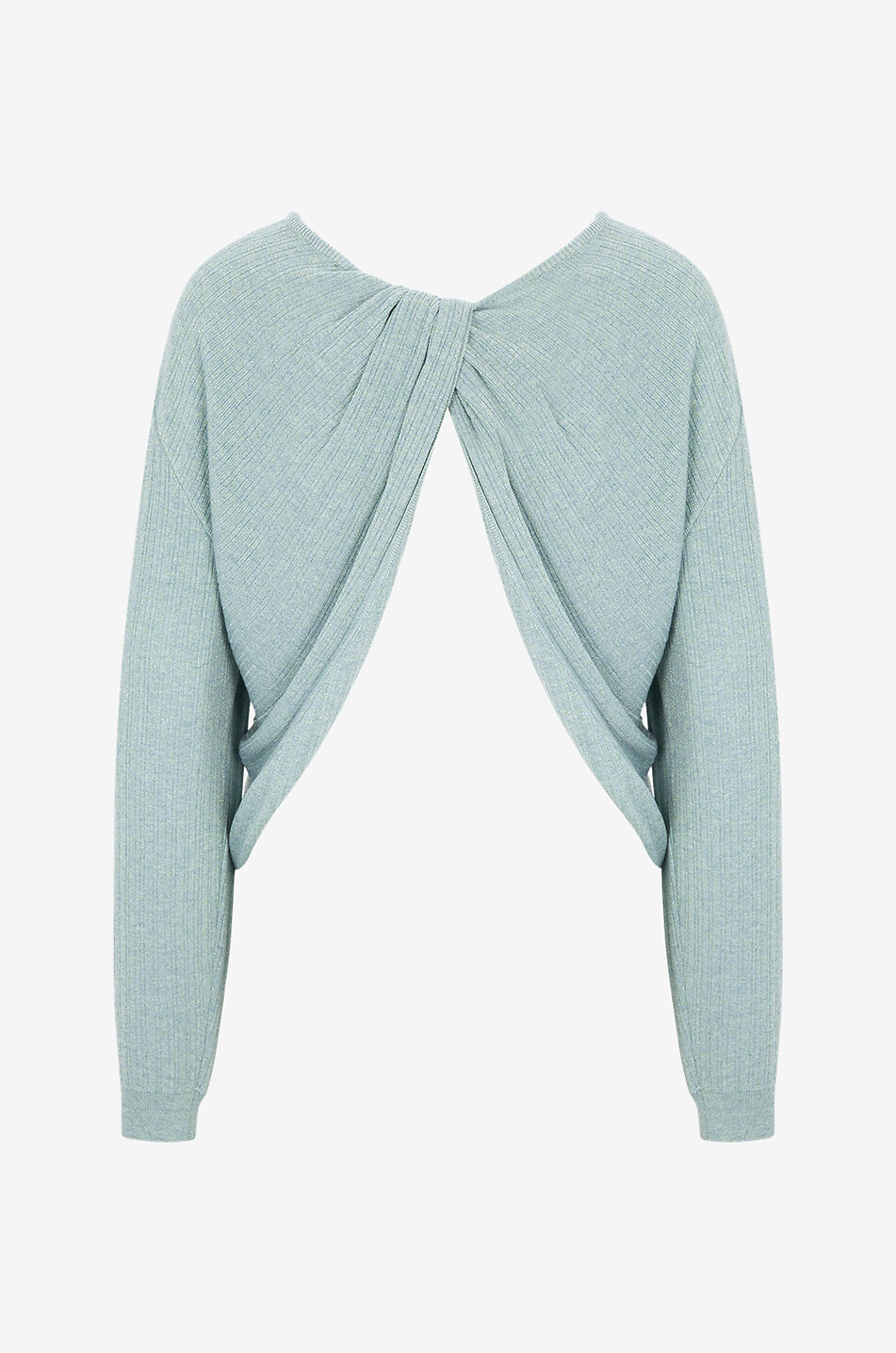 JACOB COHEN Rib knit twist back jumper Women LIGHT GREEN 2