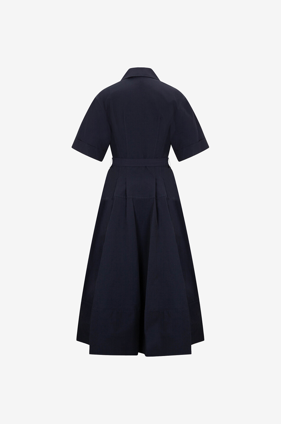 Robe midi évasée à manches courtes en coton Deanna