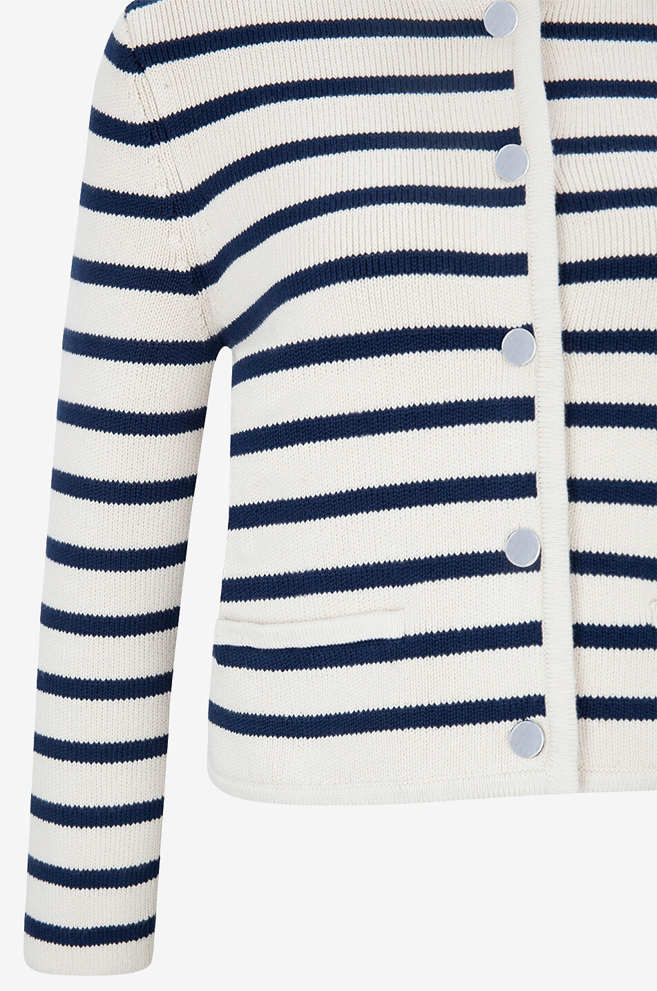 THEORY Gestreifter Cardigan aus Baumwolle Damen CREMEFARBEN 3