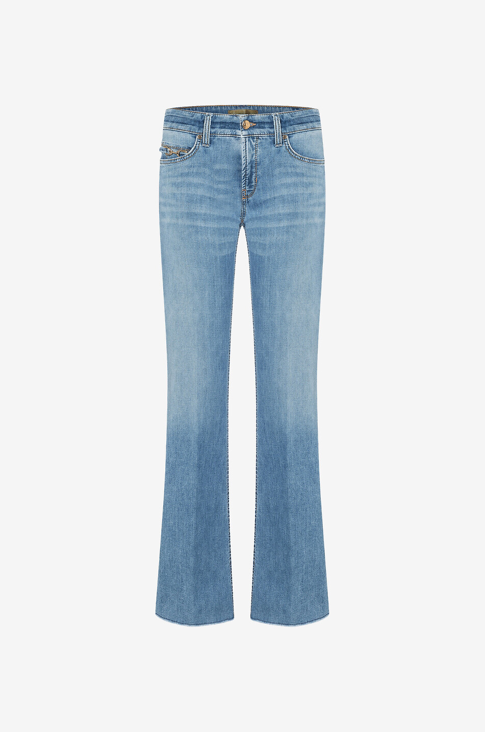 CAMBIO Jean bootcut délavé en coton Paris Femme BLEU 1