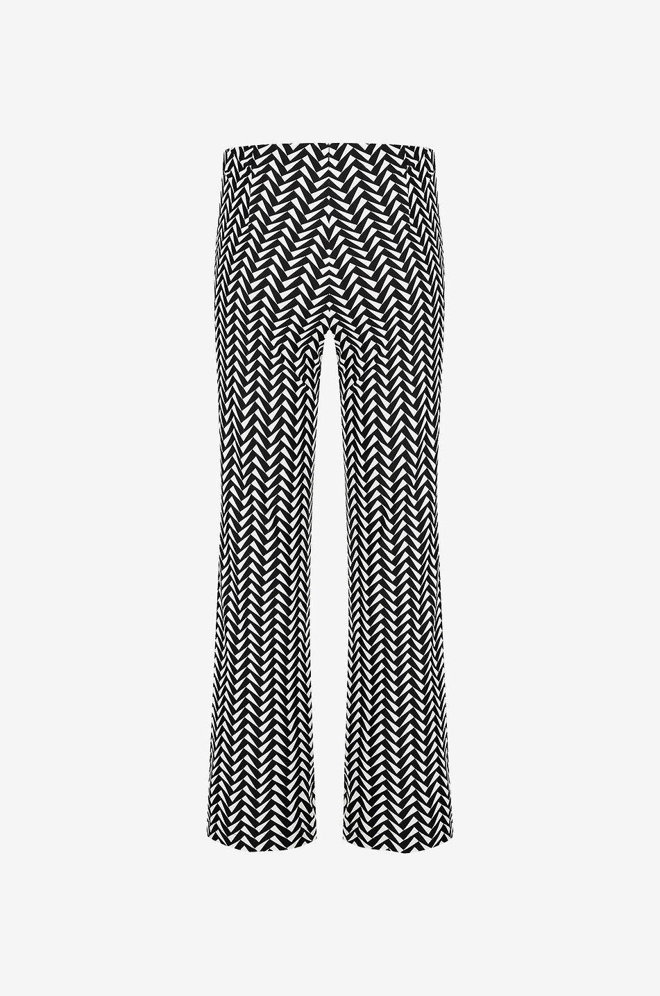 CAMBIO Ros Easy Kick flared triangle printed jersey trousers Women BLACK 2