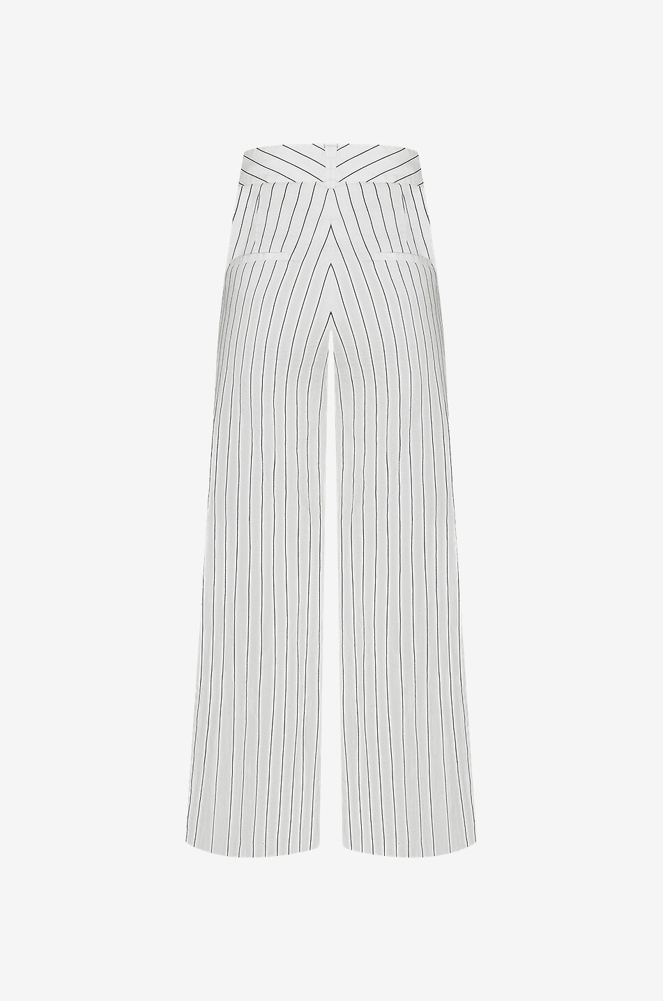 CAMBIO Verkürzte Nadelstreifenhose aus Leinenmix mit weitem Bein California Damen WEISS 2