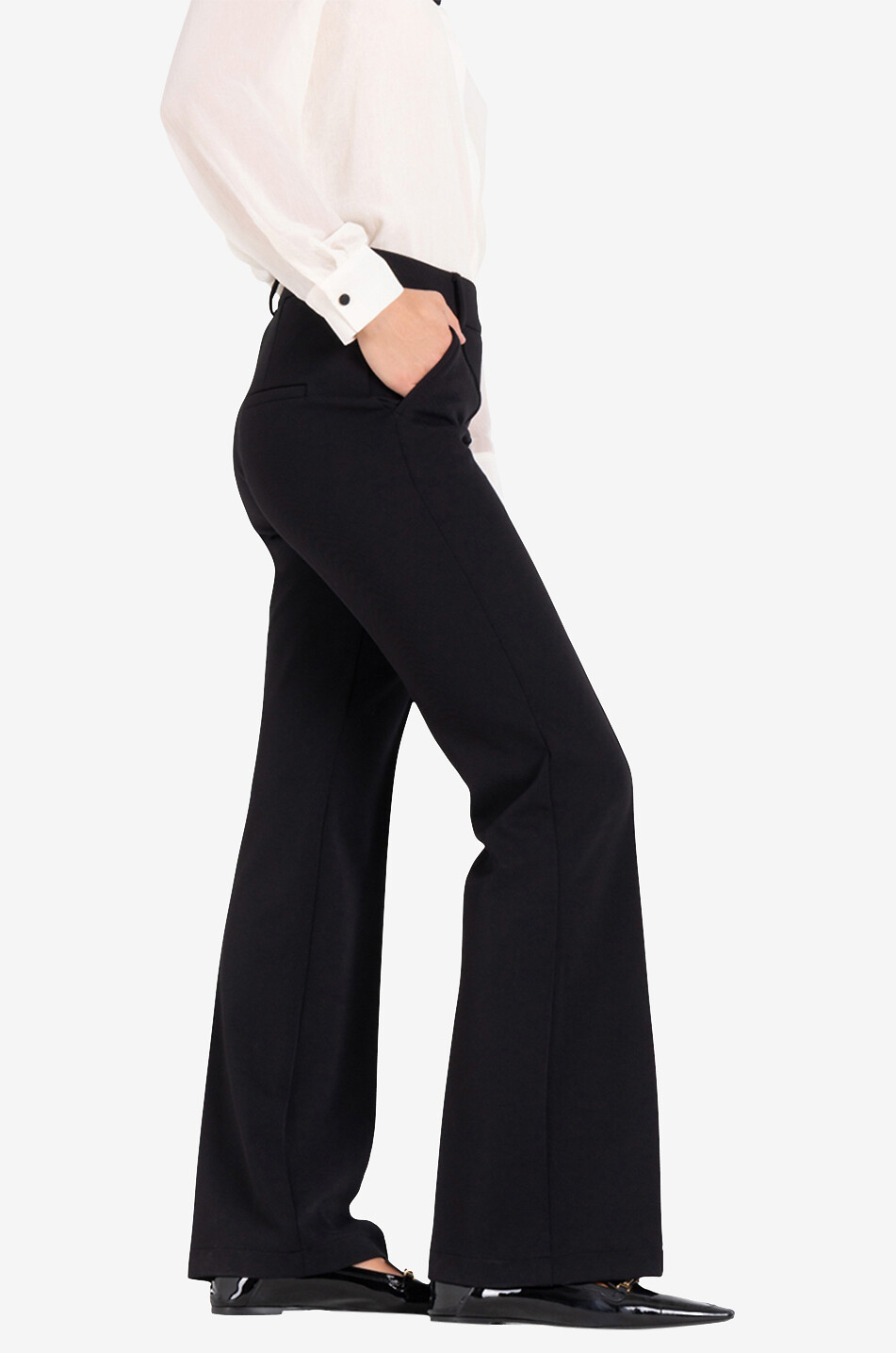 CAMBIO Pantalon évasé en sergé Francis Femme NOIR 5