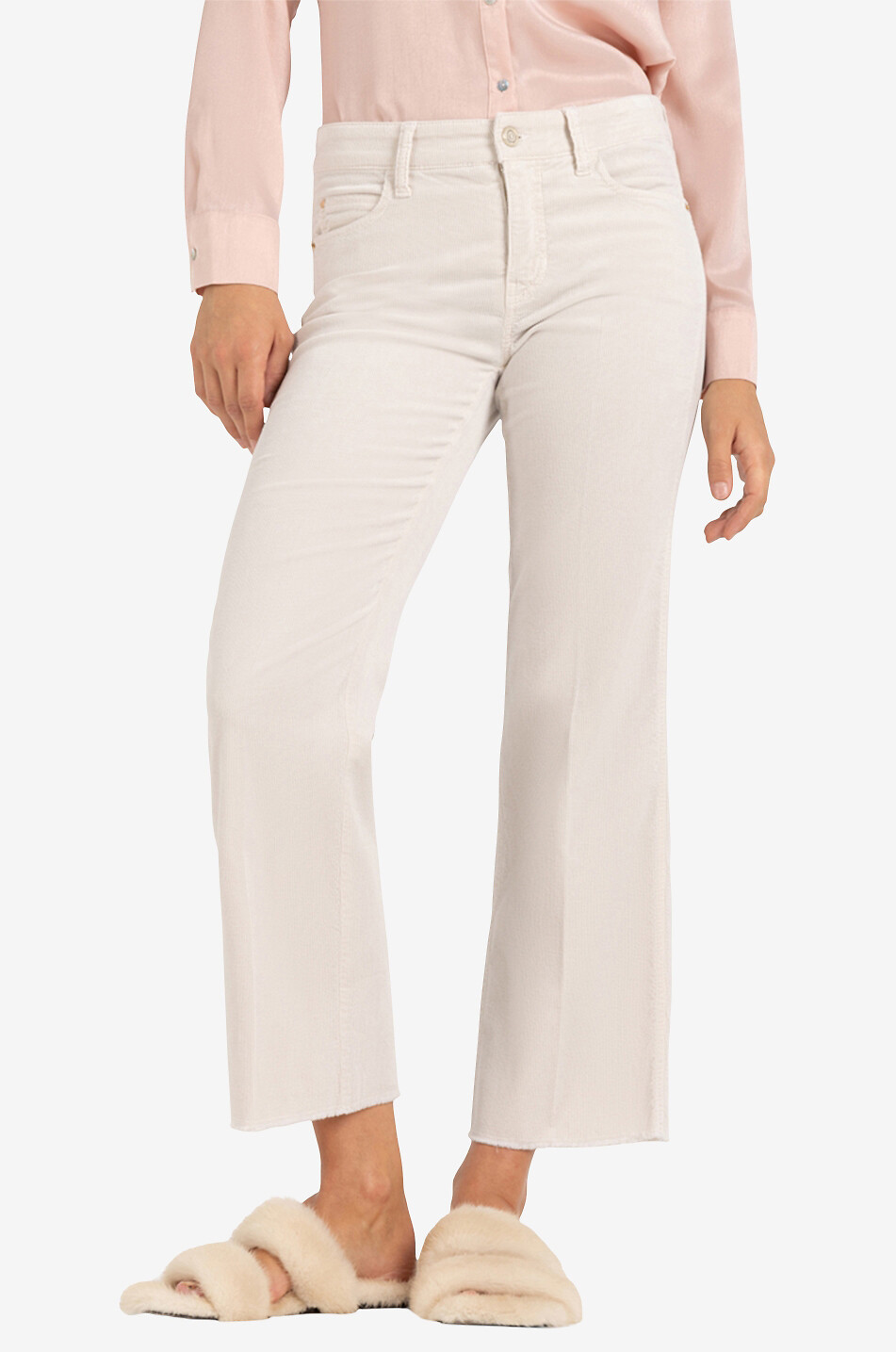 CAMBIO Ausgestellte verkürzte Cordhose Francesca Damen WEISS 3