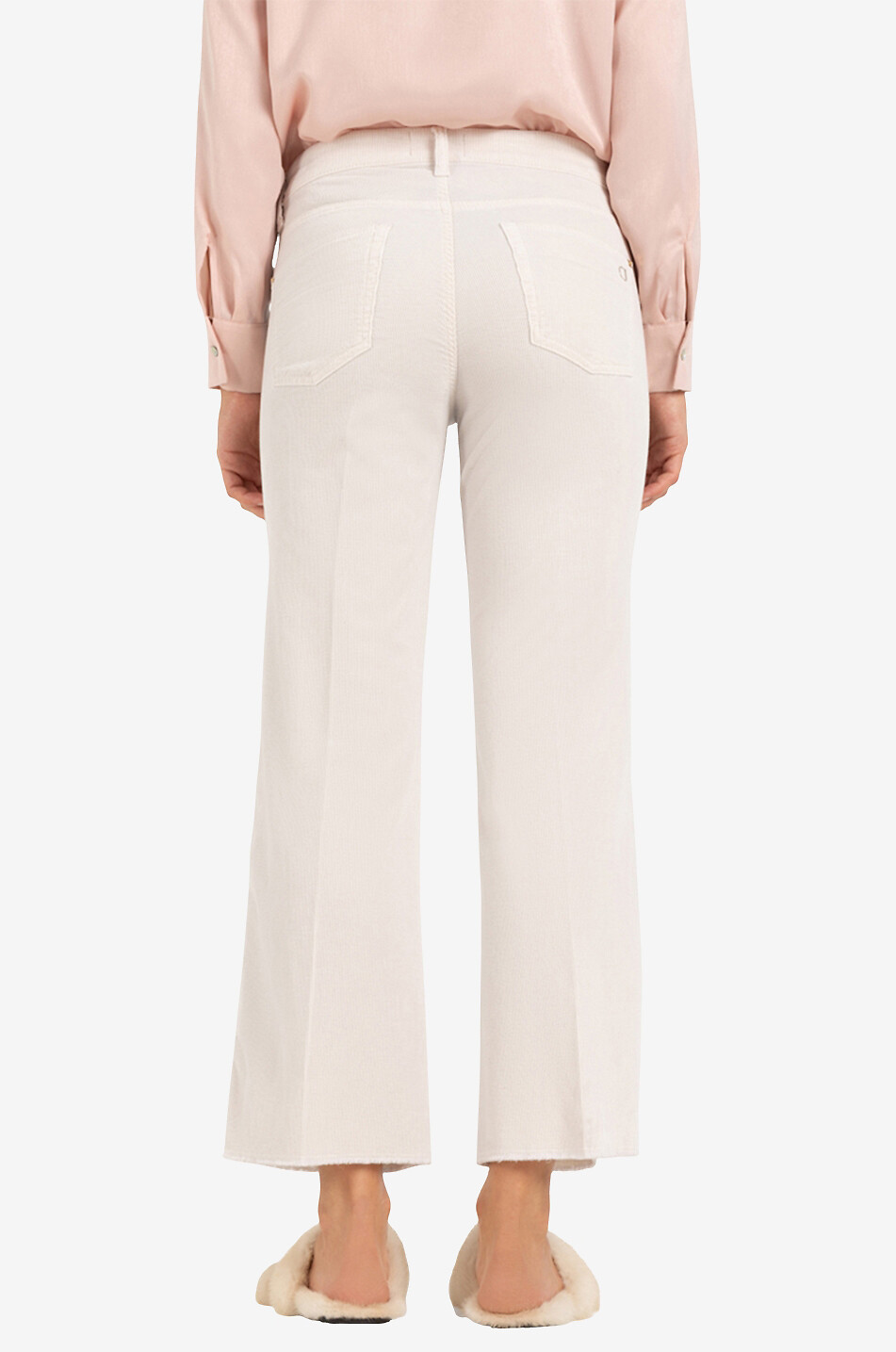 CAMBIO Ausgestellte verkürzte Cordhose Francesca Damen WEISS 4