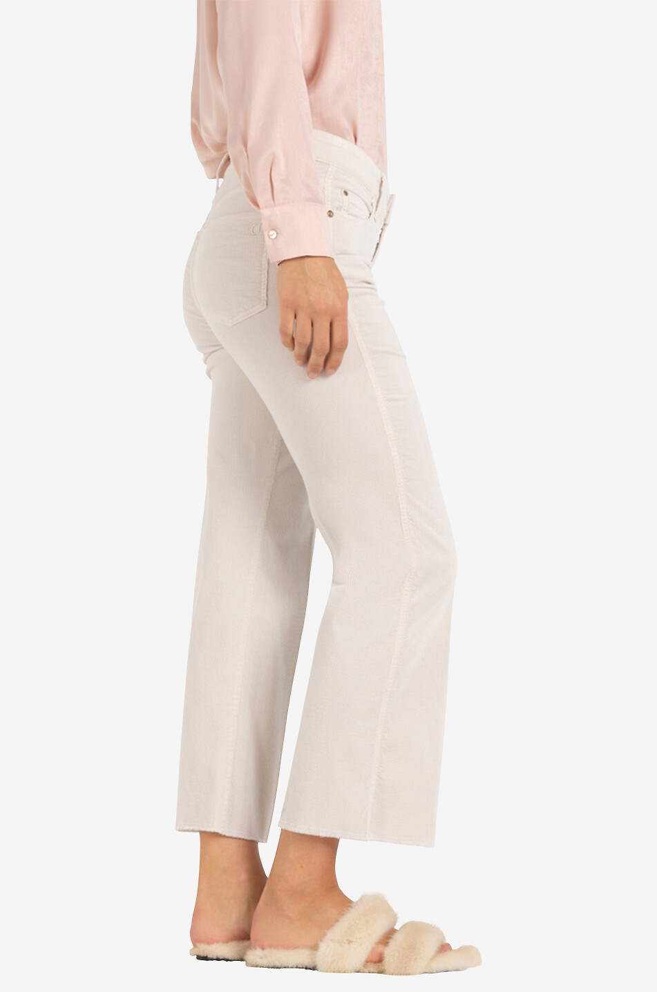 CAMBIO Ausgestellte verkürzte Cordhose Francesca Damen WEISS 5