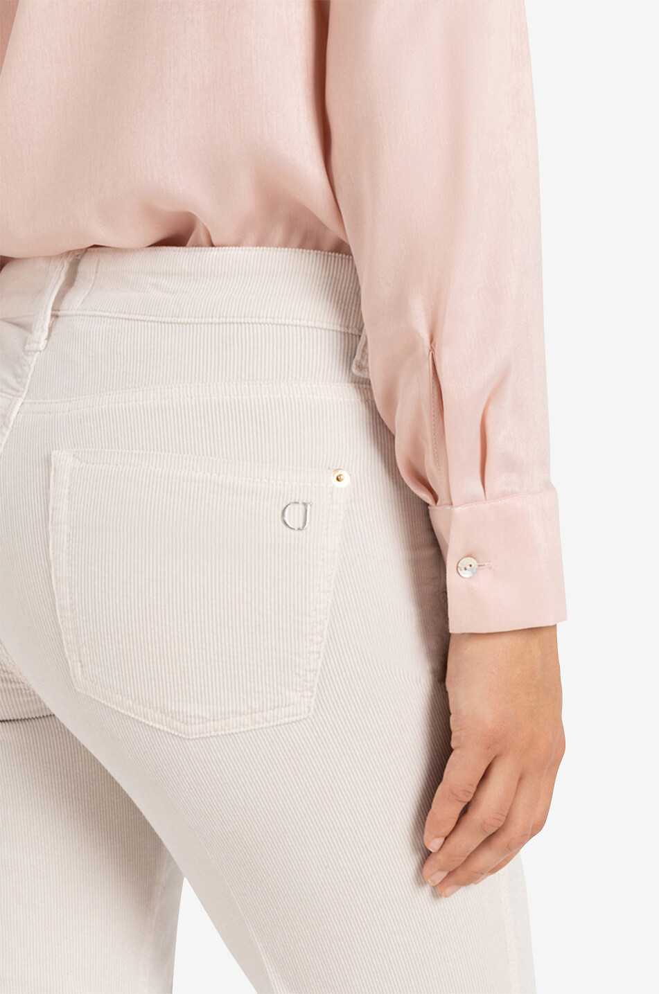 CAMBIO Ausgestellte verkürzte Cordhose Francesca Damen WEISS 6