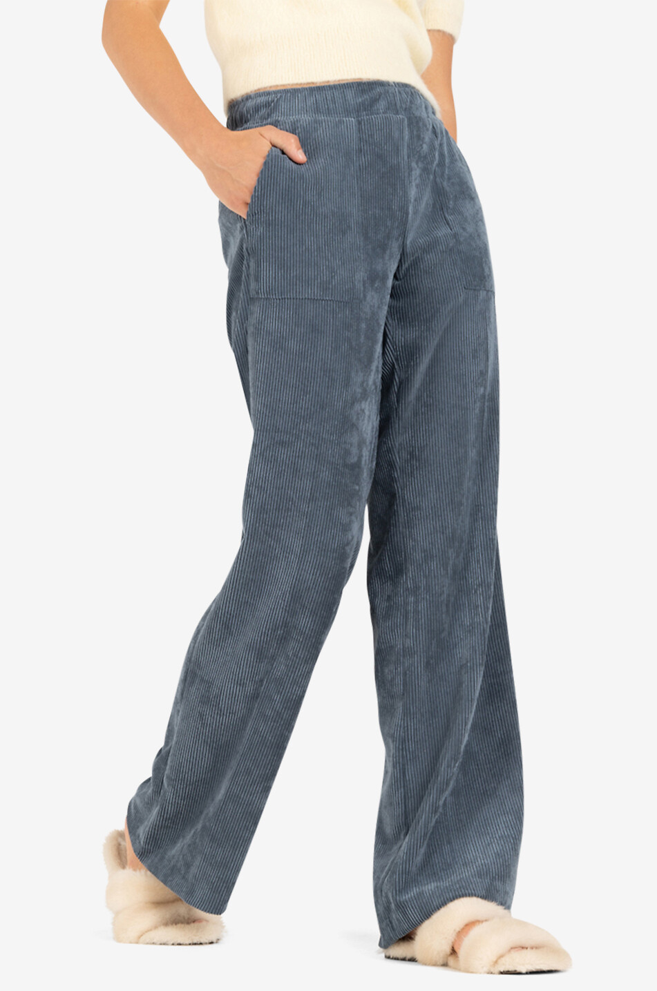 Hose mit weitem Bein aus Cord Ava