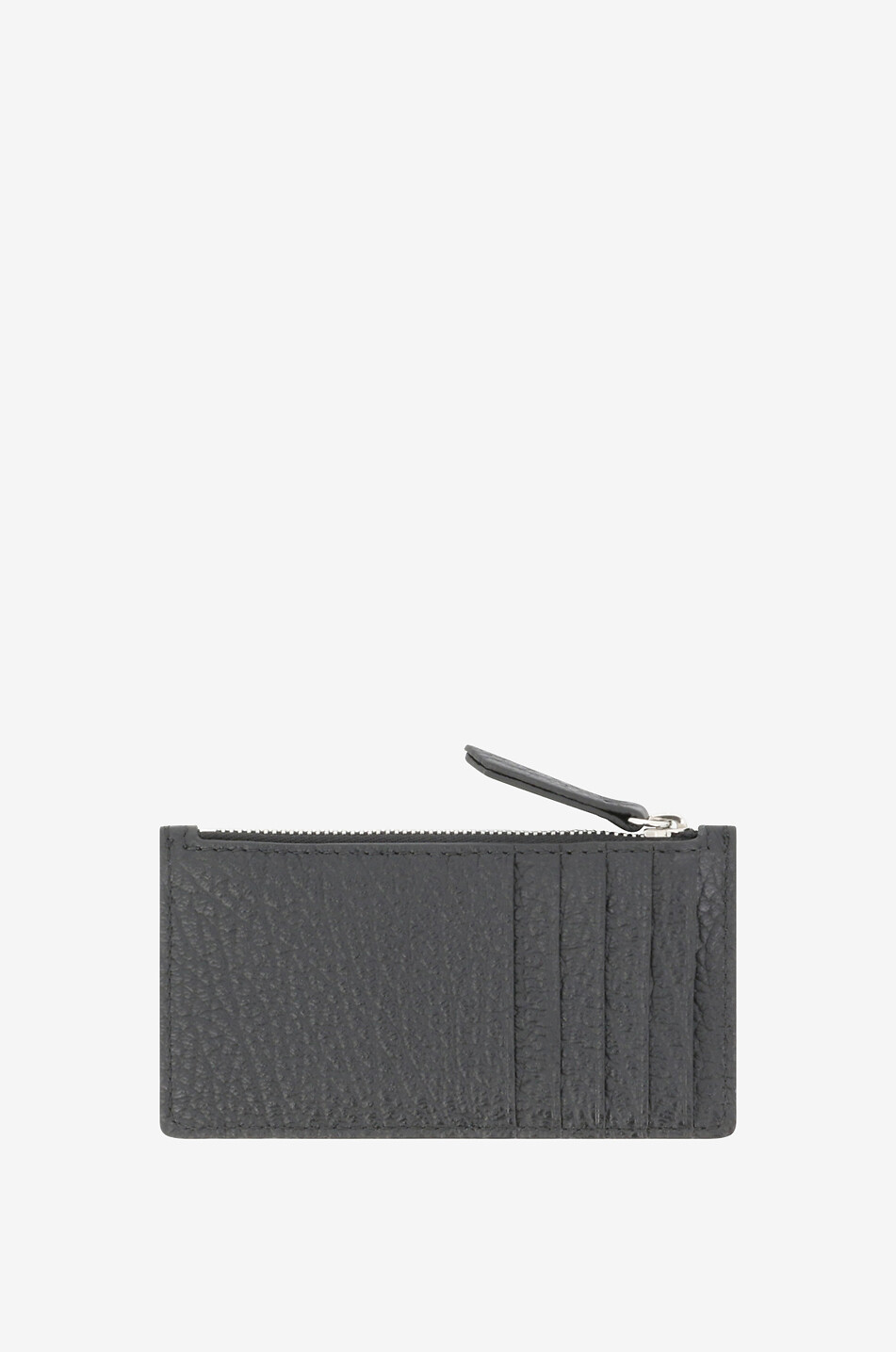 Porte-cartes zippé en cuir grainé Four Stitches