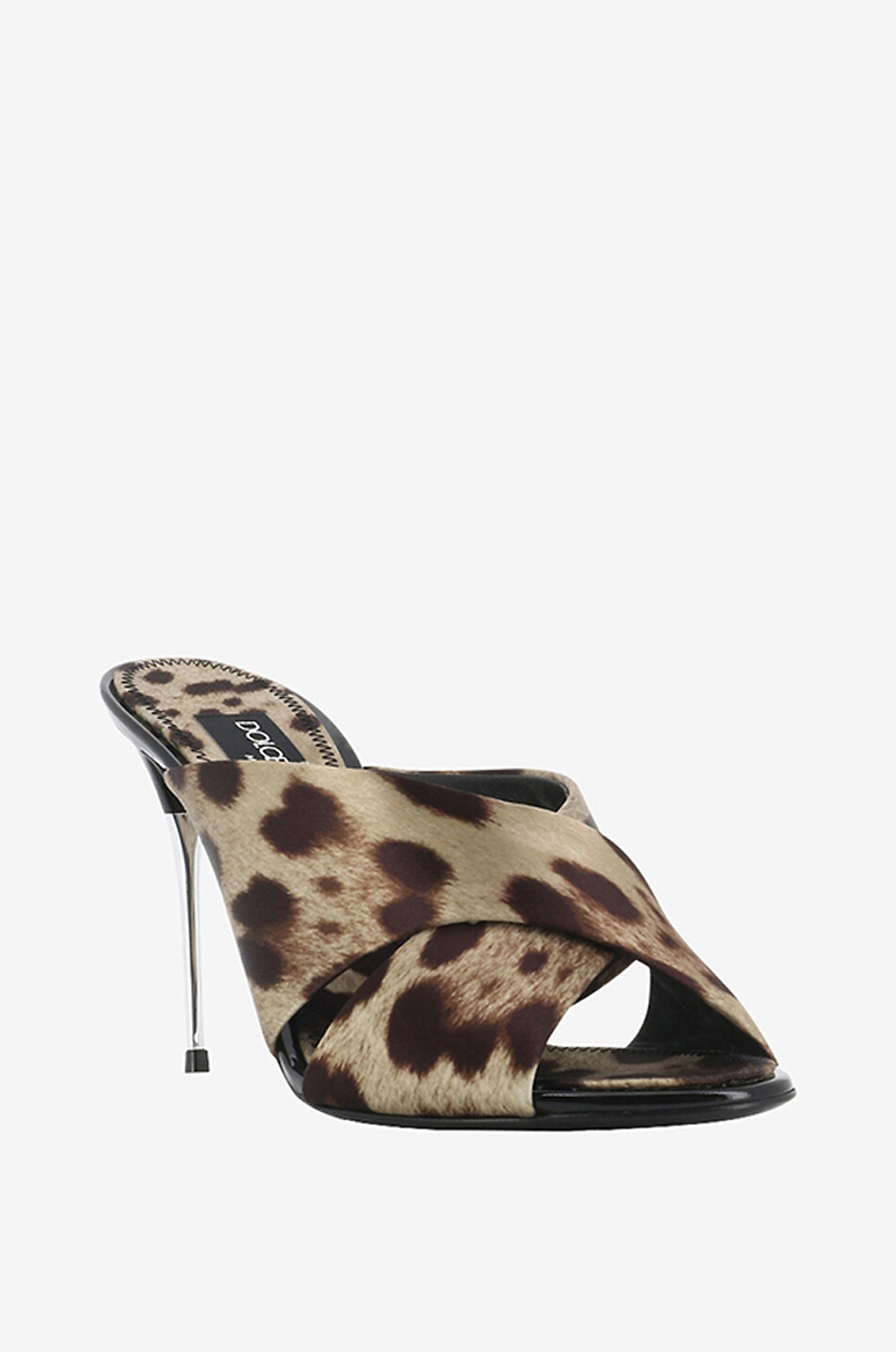 Keira 85 open-toe heeled leopard printed satin mules