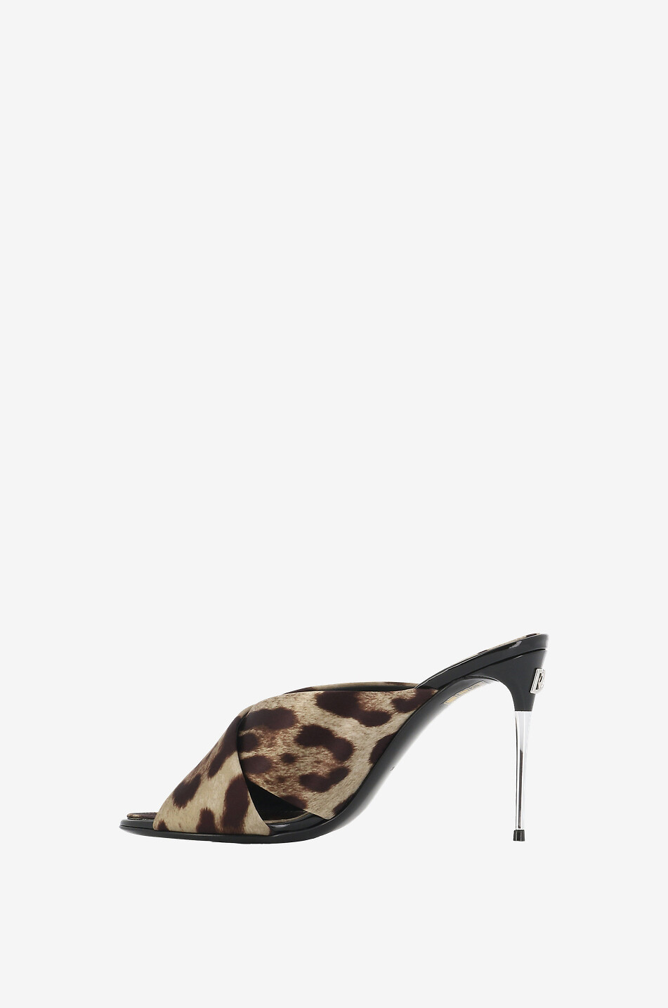 DOLCE & GABBANA Keira 85 open-toe heeled leopard printed satin mules Women MULTI COLOURED 3