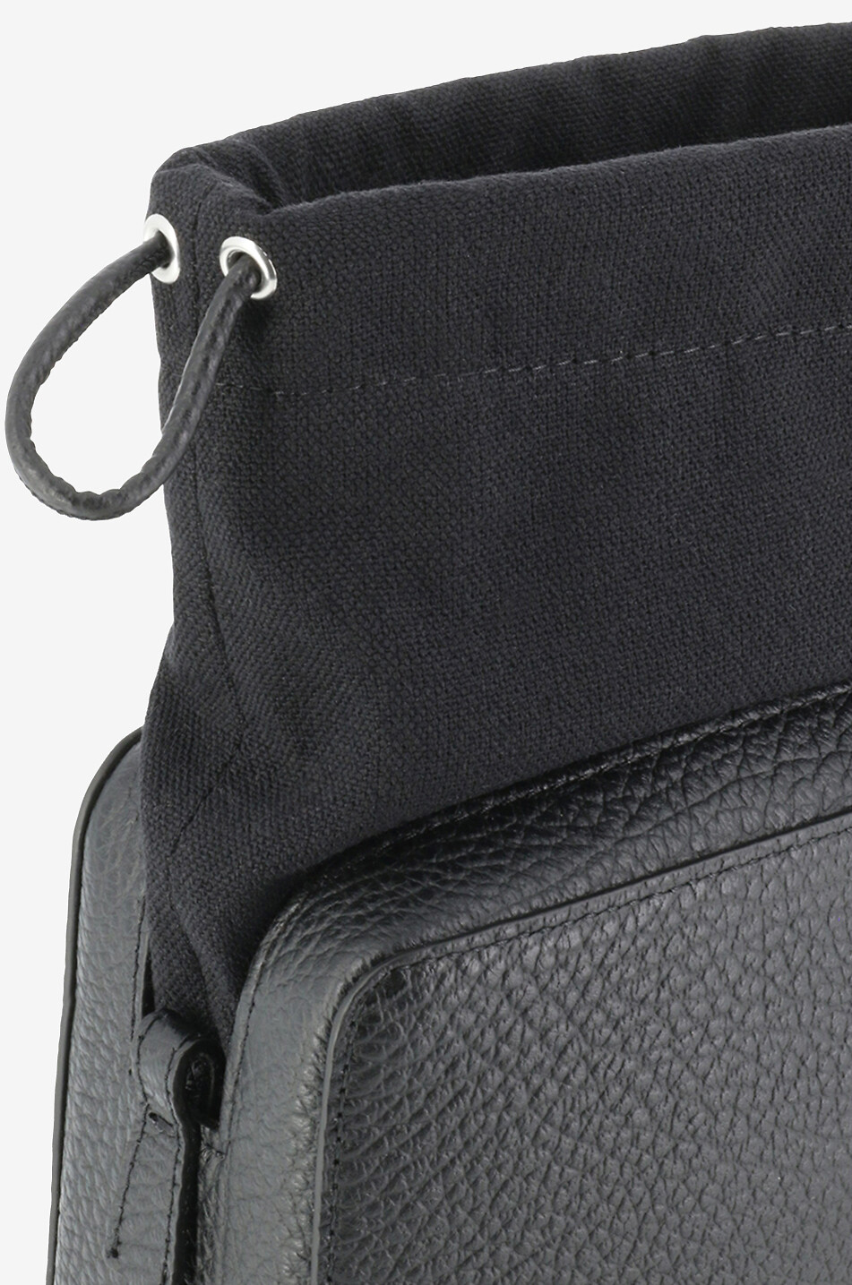 MAISON MARGIELA Numeric Logo small canvas and grained leather cross-body bag Men BLACK 5
