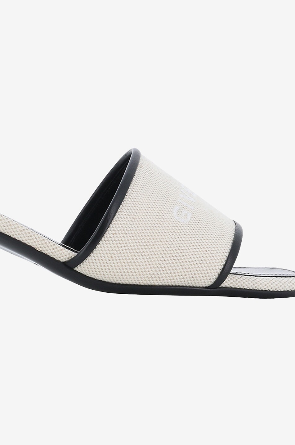 4G 45 small block heel canvas and leather mules