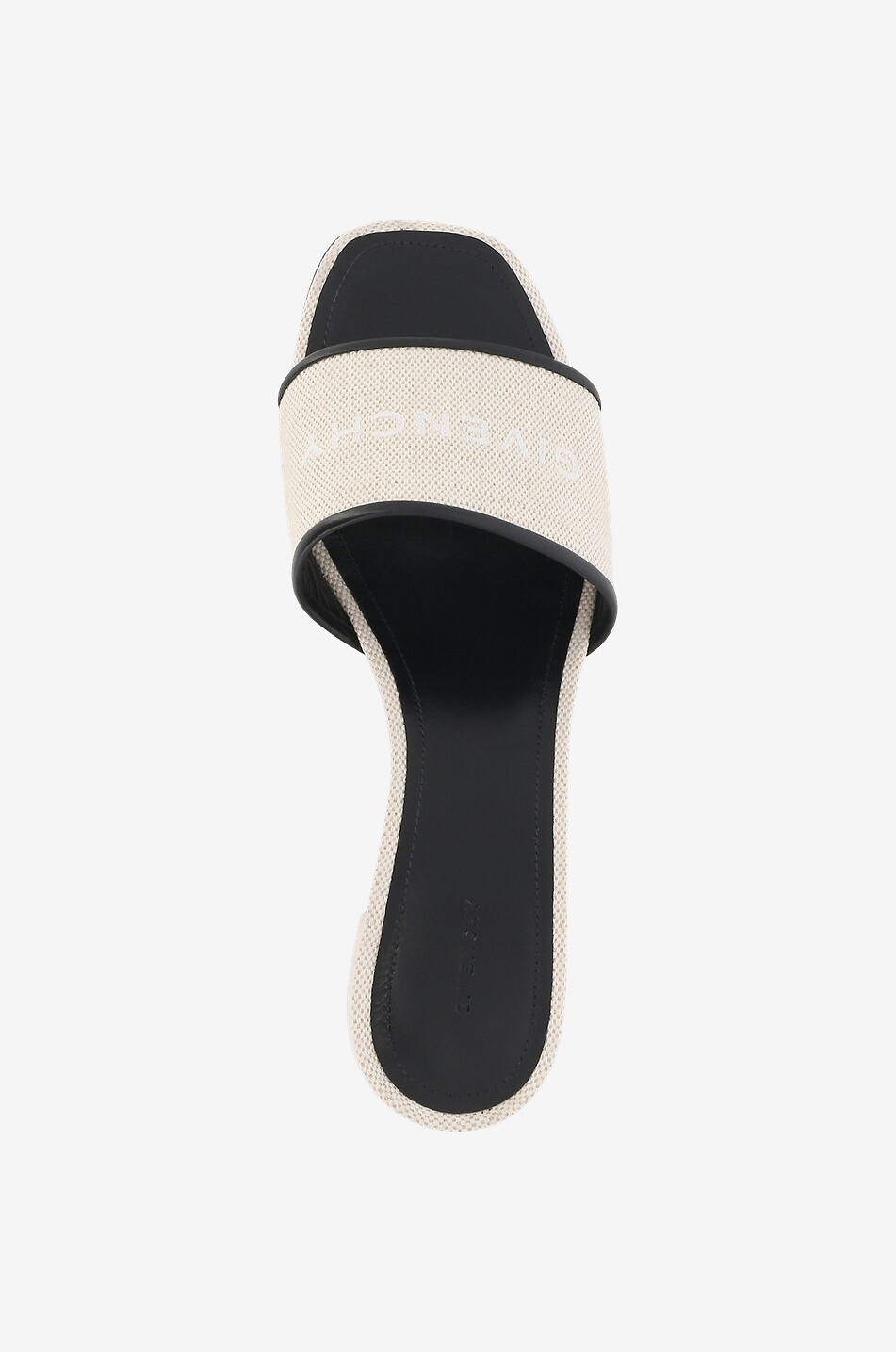 4G 45 small block heel canvas and leather mules