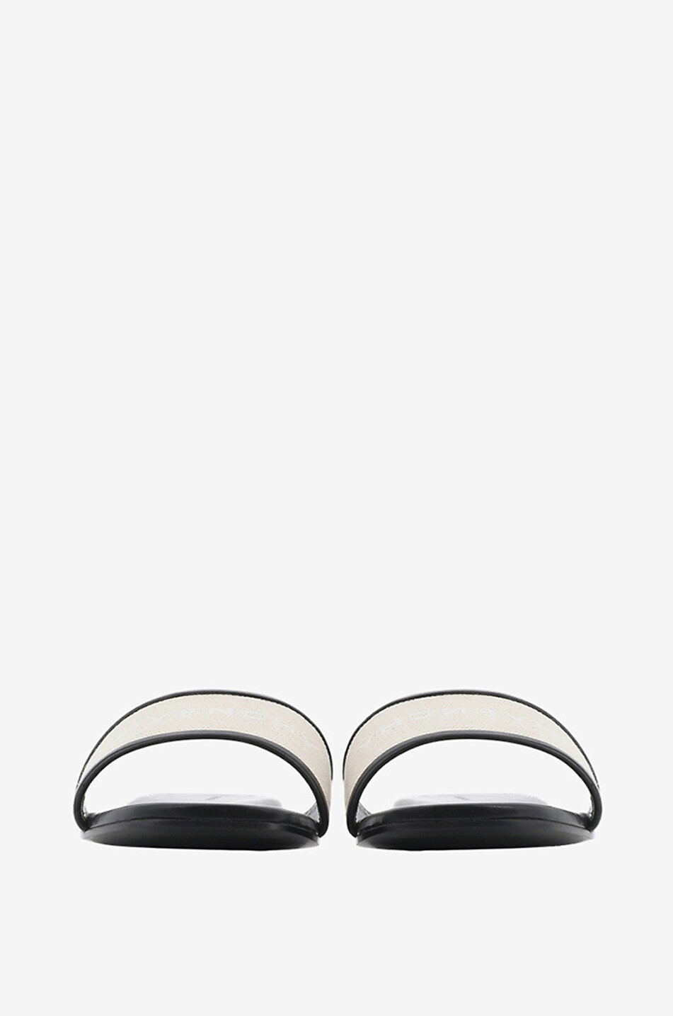 GIVENCHY Mules plates en toile et cuir 4G Femme BEIGE 1