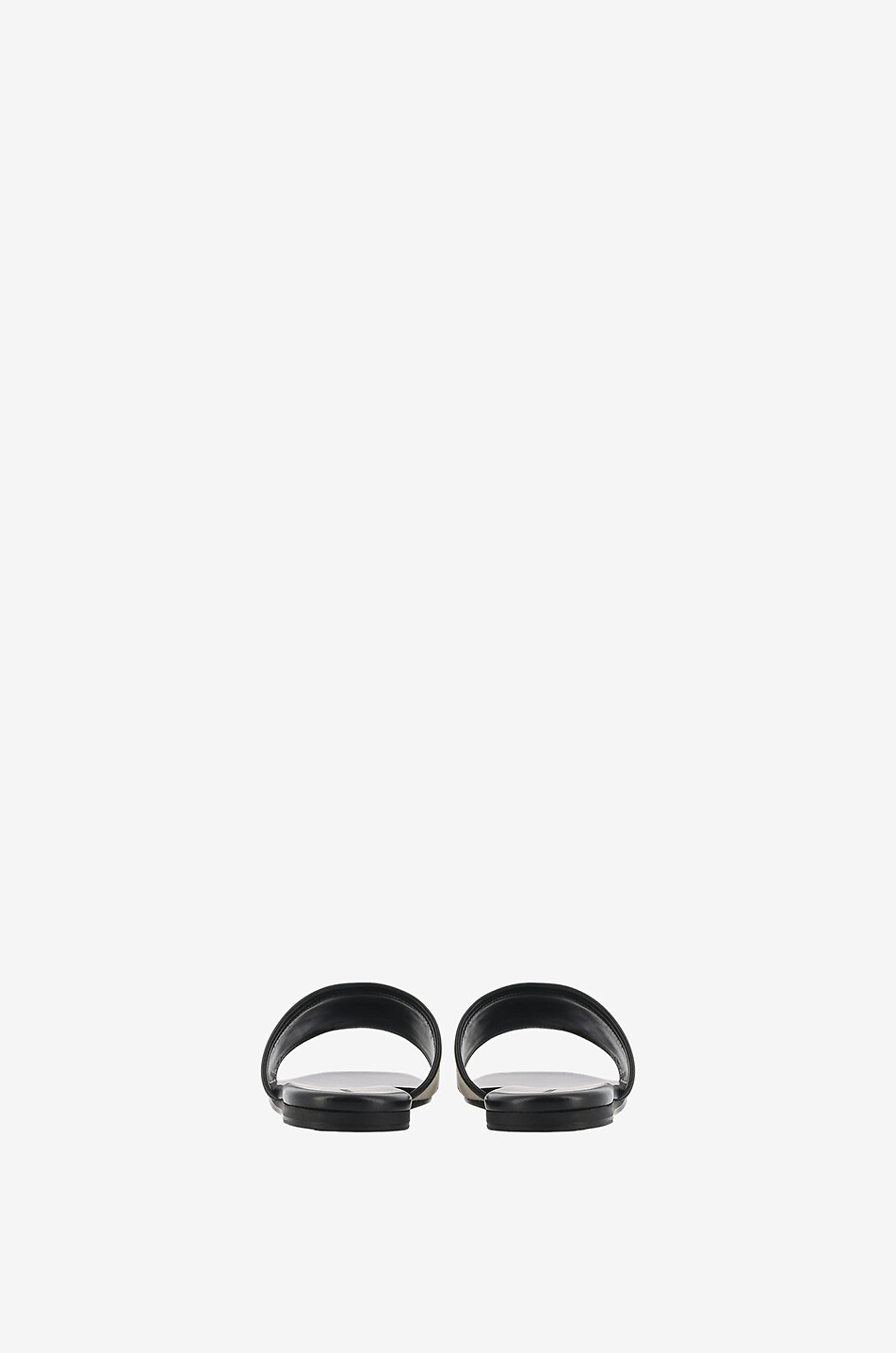 Flache Pantoletten aus Canvas und Leder 4G