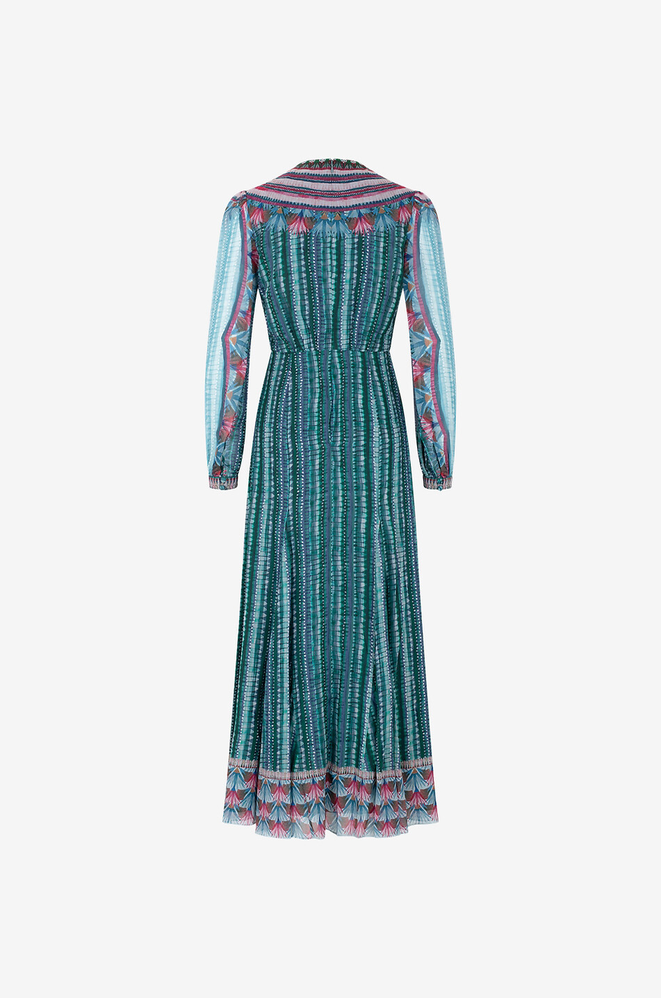 SALONI Robe midi en georgette de soie imprimée Annabel-B Femme BLEU CLAIR 2