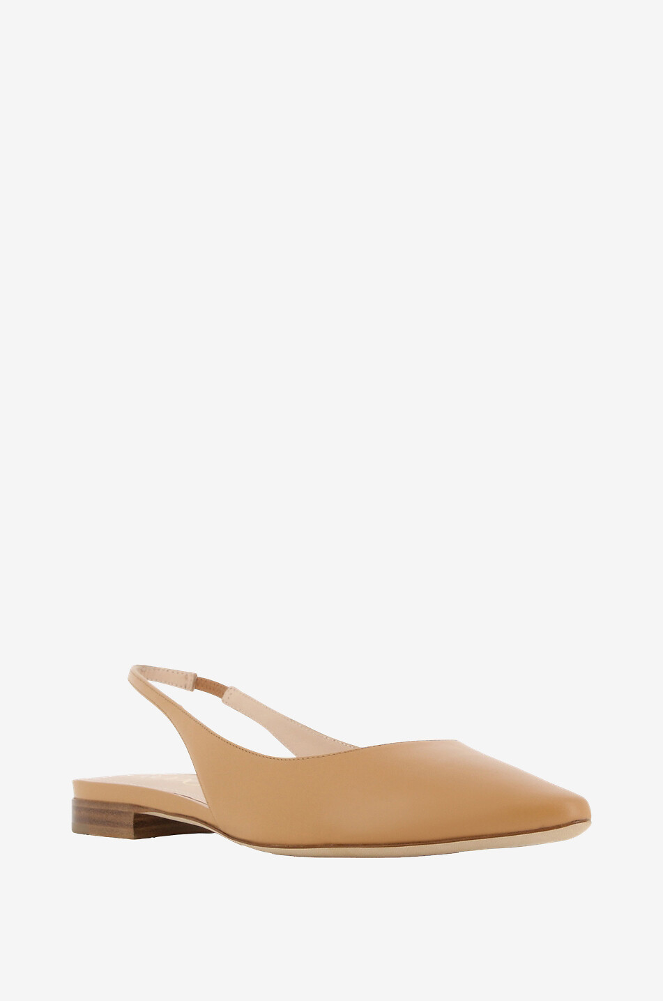 RODO Ballerines en cuir de veau à bride arrière Femme CAMEL 1