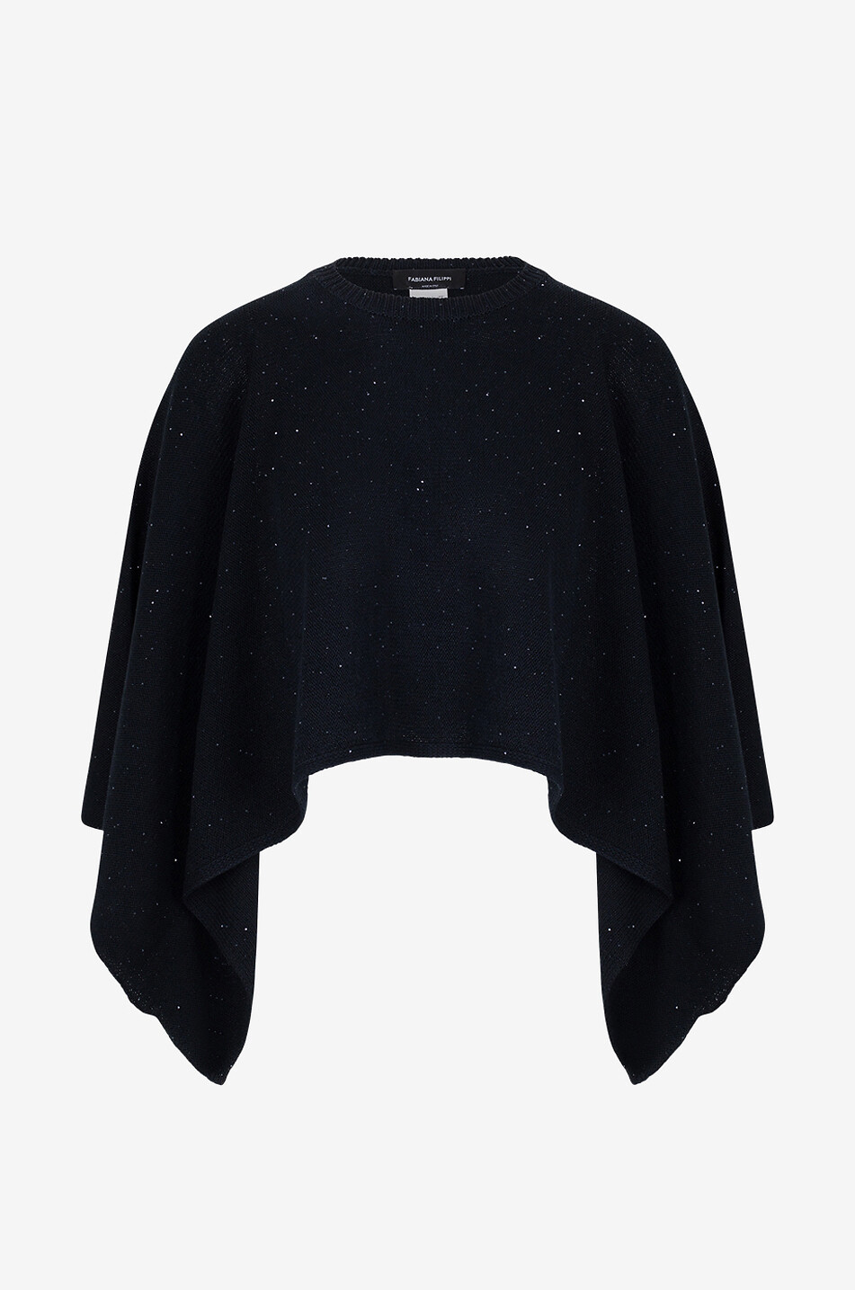 FABIANA FILIPPI Cape point mousse en coton mélangé et sequins Femme NOIR 1