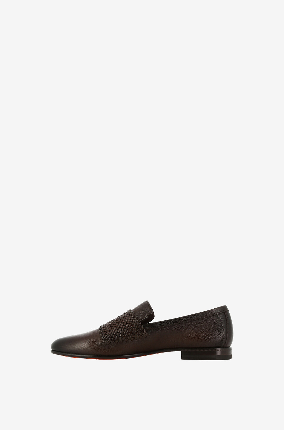 Mocassins en cuir à double boucle tissée