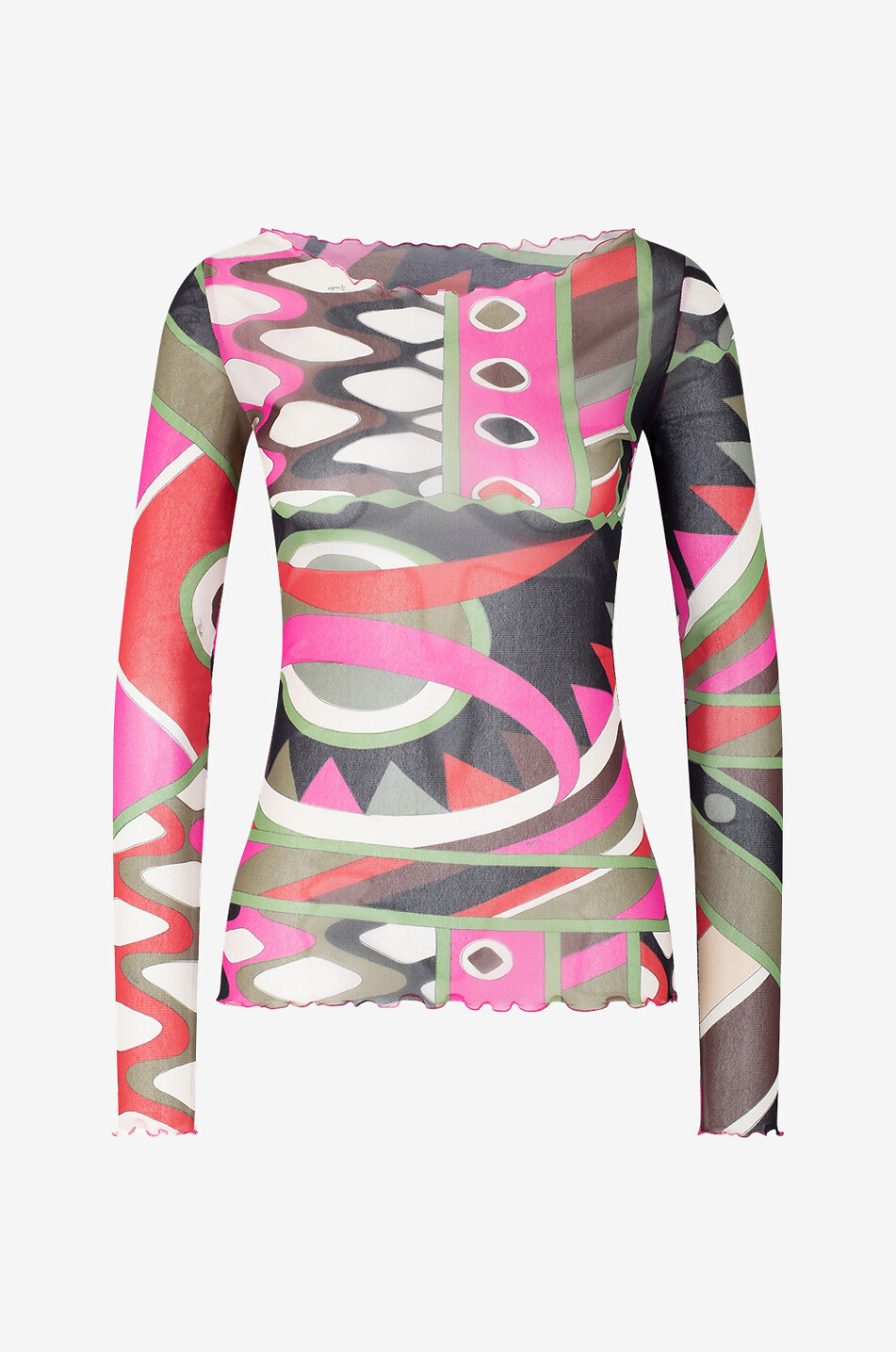 PUCCI Top à manches longues en tulle Vivara Femme MULTICOLORE 1