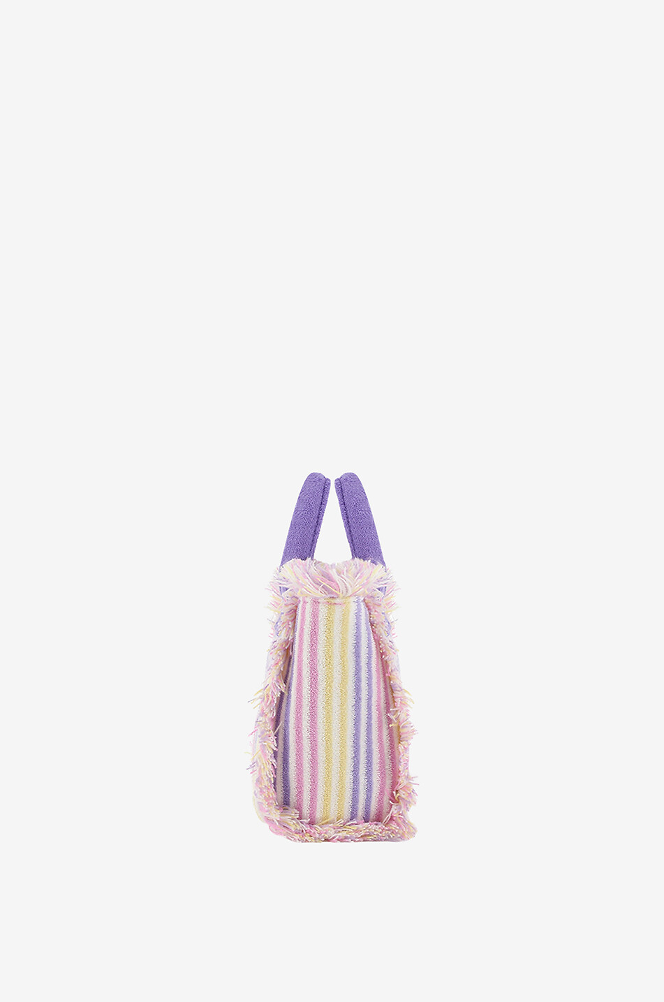 MC2 SAINT BARTH Cabas en éponge rayée brodée Mini Vanity Femme VIOLET 4